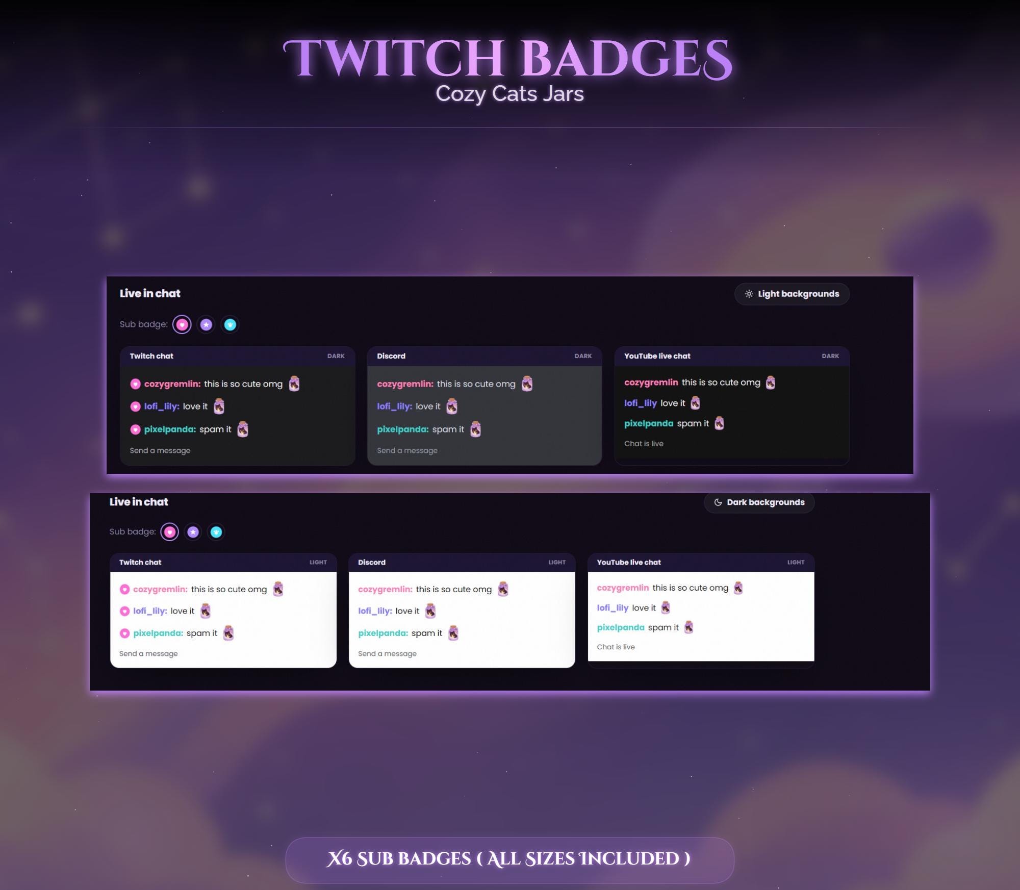 Cozy Cats Jars Twitch Sub Badges — preview photo 10