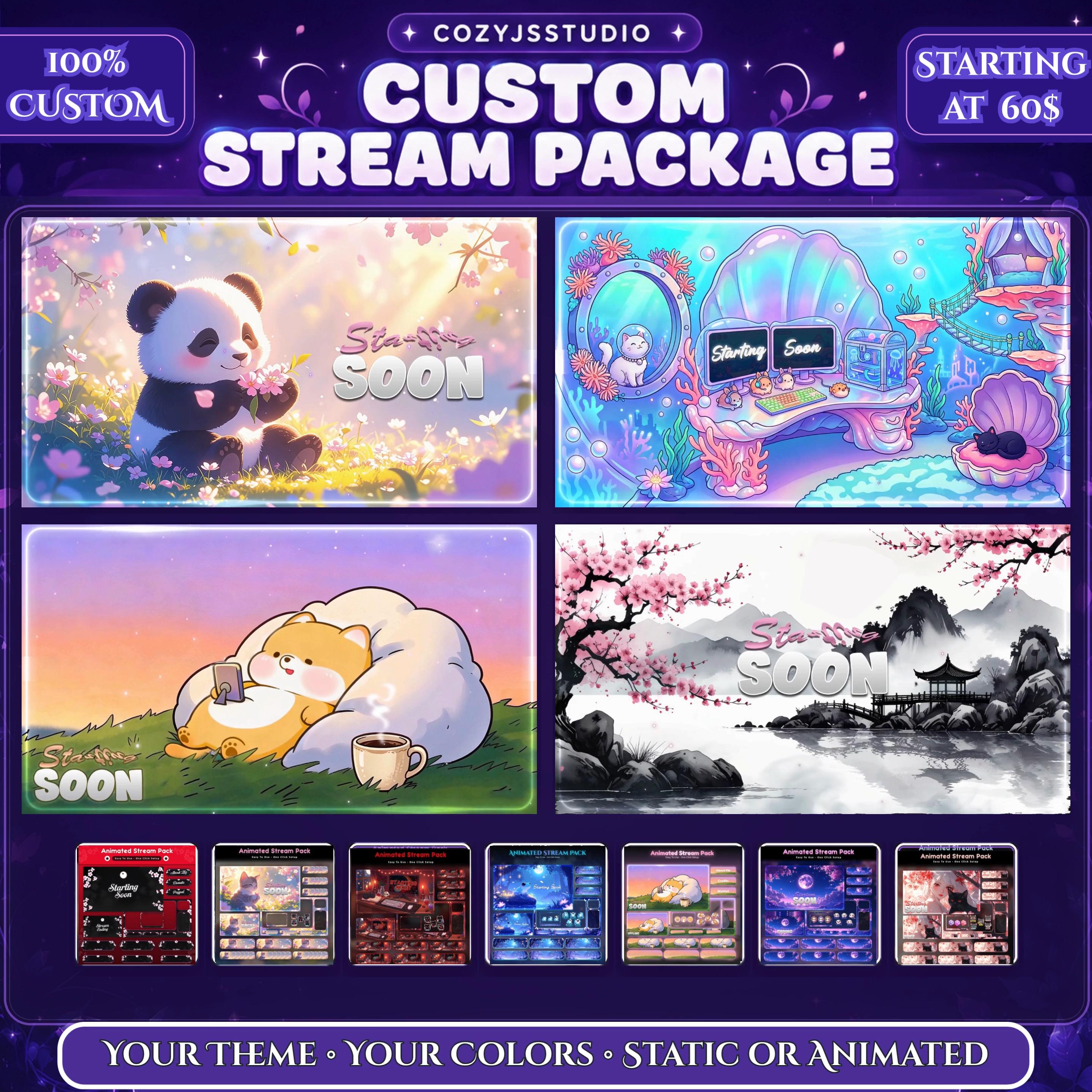 Custom Animated Twitch Stream Overlay Full Pack Bundle — preview photo 4