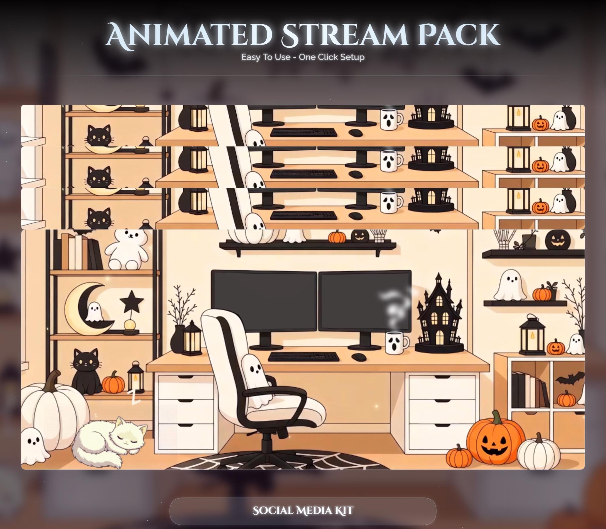 Animated Halloween Twitch Overlay Pack — preview photo 9