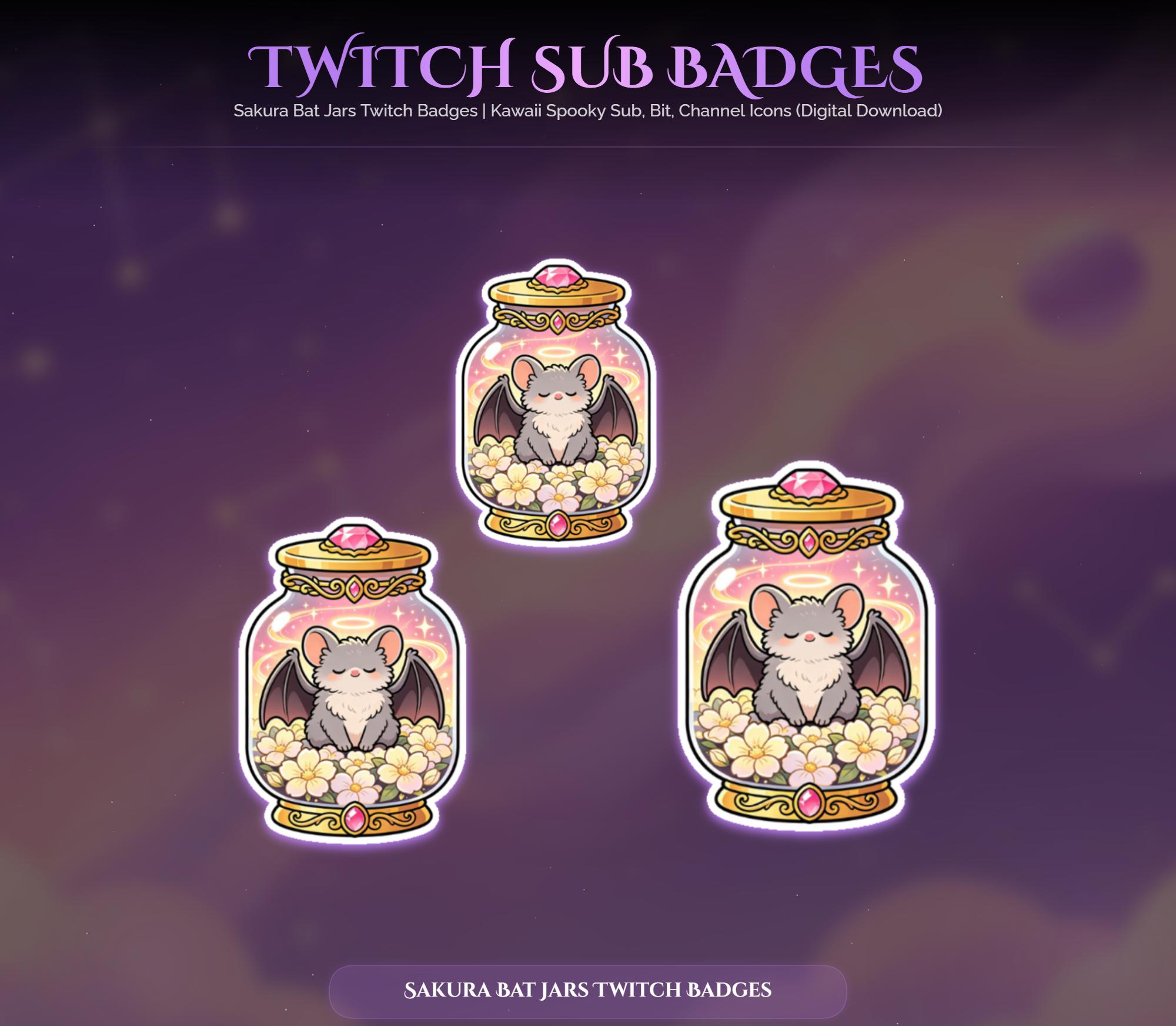 Sakura Bat Jars Twitch Badges — preview photo 9