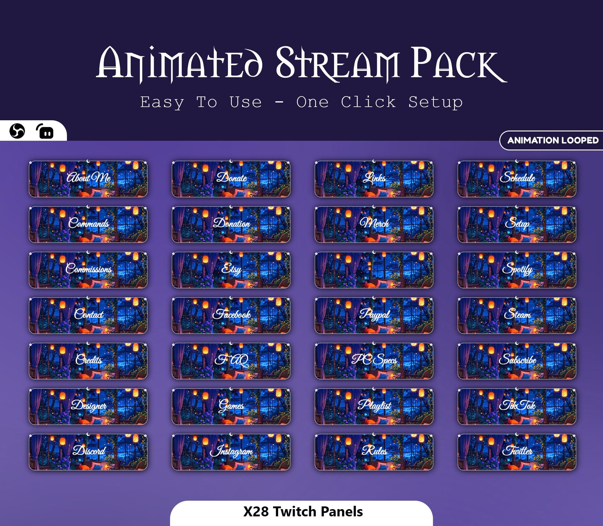 Magical Night Garden Room Animated Overlay — preview photo 4