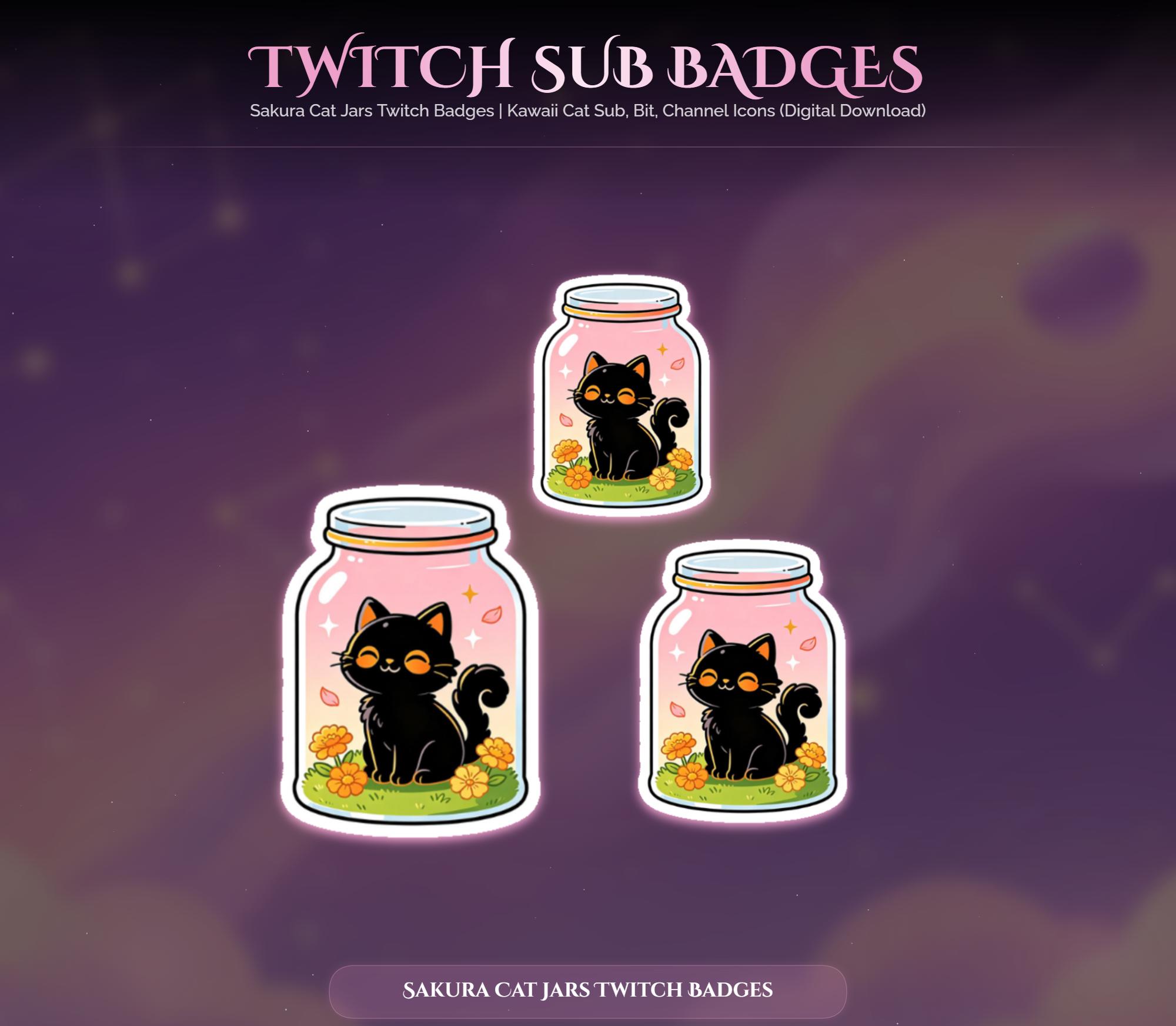 Sakura Cat Jars Twitch Badges — preview photo 5
