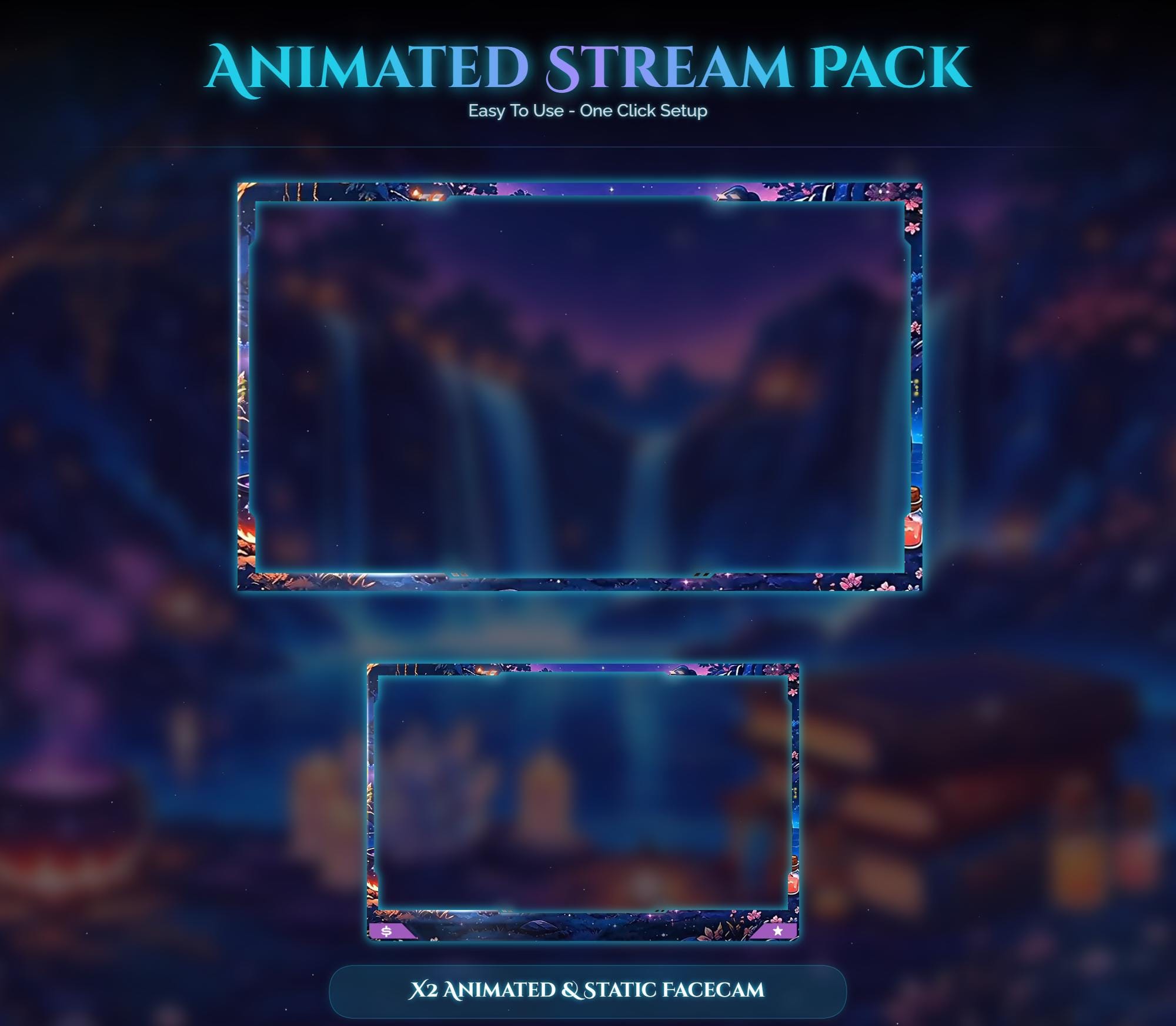 Animated Stream Pack: Spooky Raven Otter Forest Magic Overlays (Digital Download) — preview photo 7