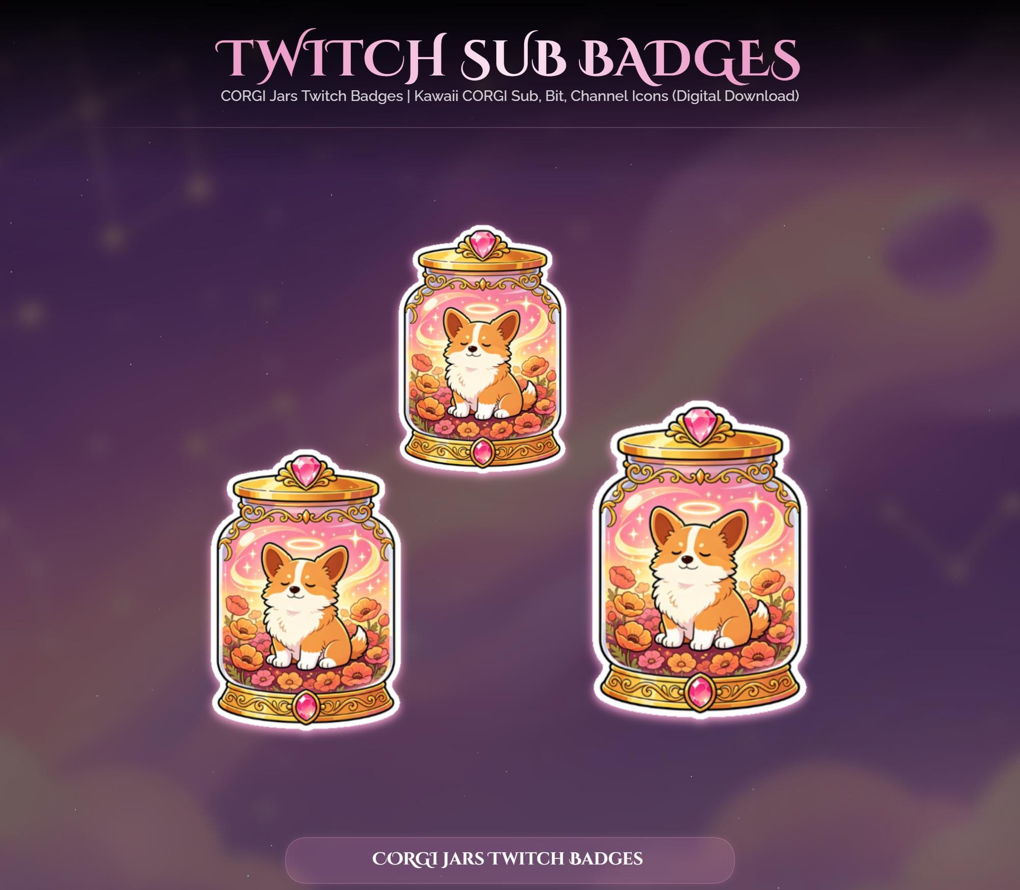 Corgi Jars Twitch Badges — preview photo 9