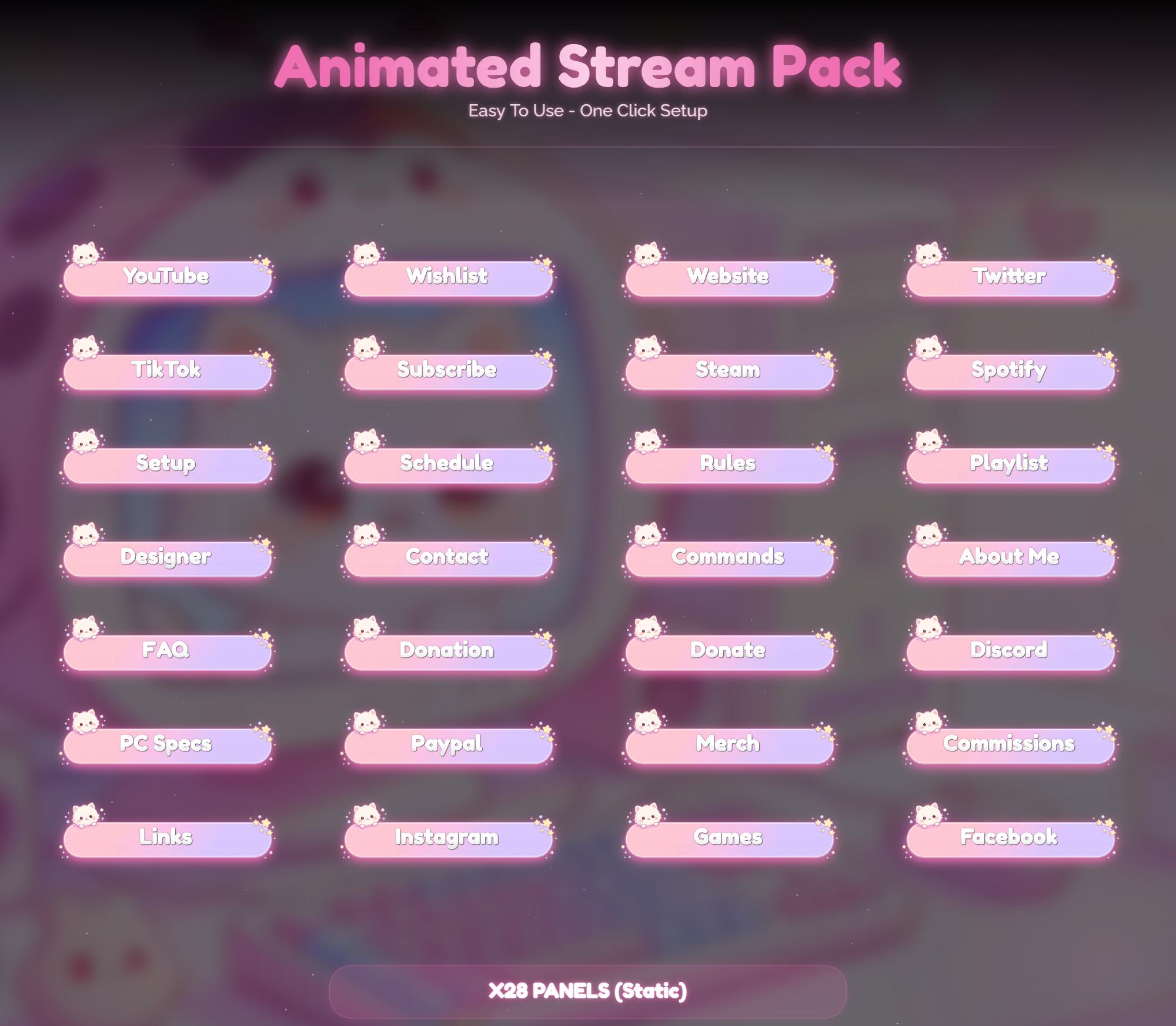 Animated Kawaii Cat Stream Pack — preview photo 4