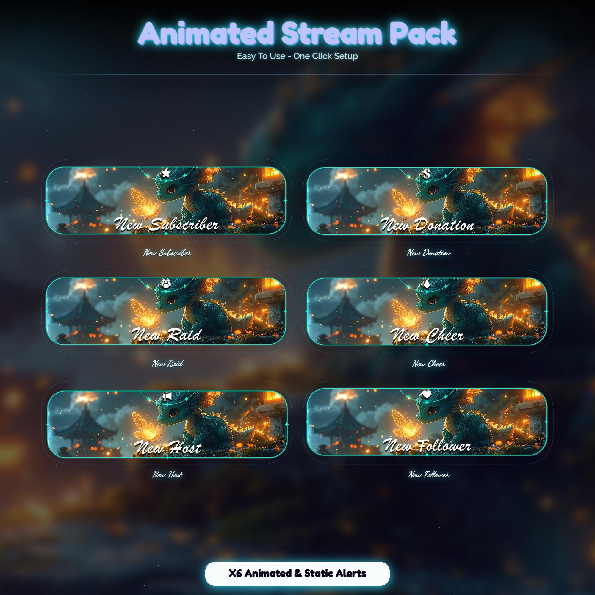Dragon Magical Animated Stream Package — preview photo 6
