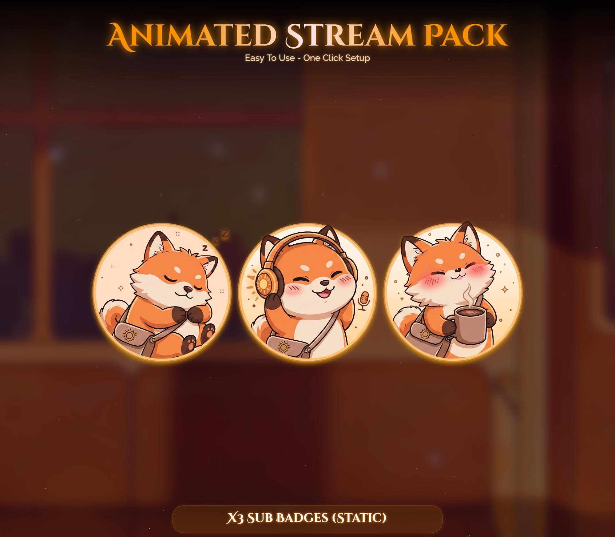 Train Sunset Fox Overlay Animated Stream Package: For Twitch, YouTube, Kick — preview photo 9
