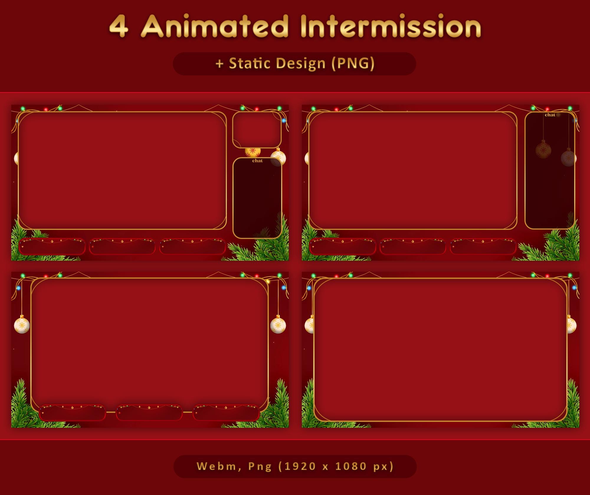 Red Gold Animated Stream Package: Twitch Overlay, YouTube, Kick, Red Overlays — preview photo 4