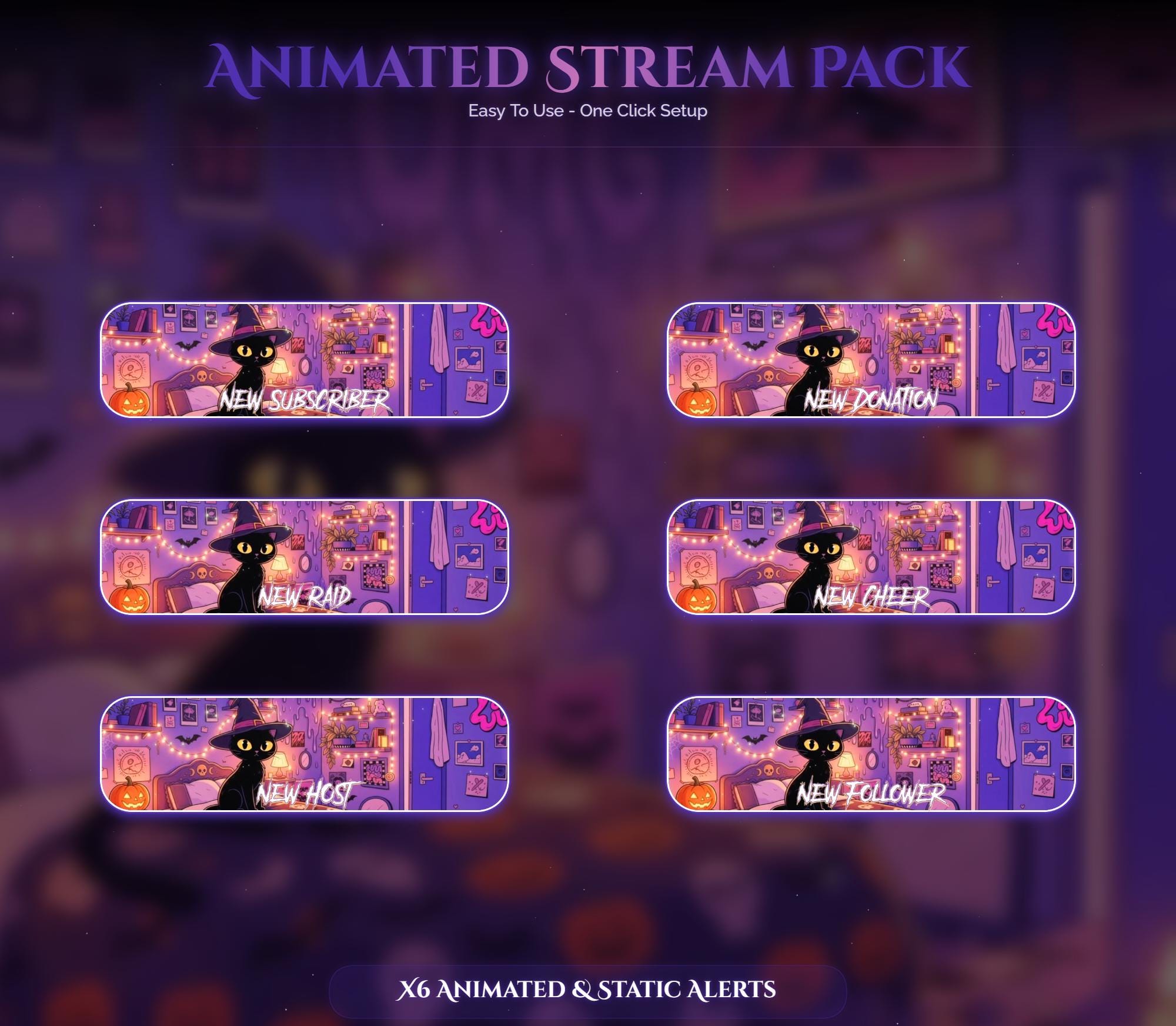 Spooky Witch Cat Animated Overlay — preview photo 9