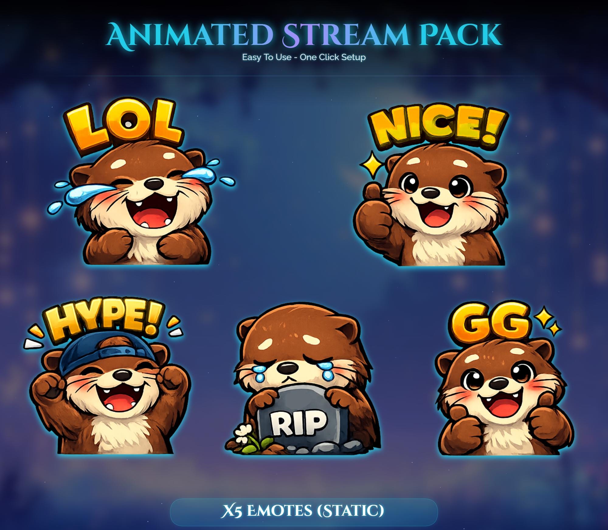 Otter Forest Magic Animated Stream Package — preview photo 8