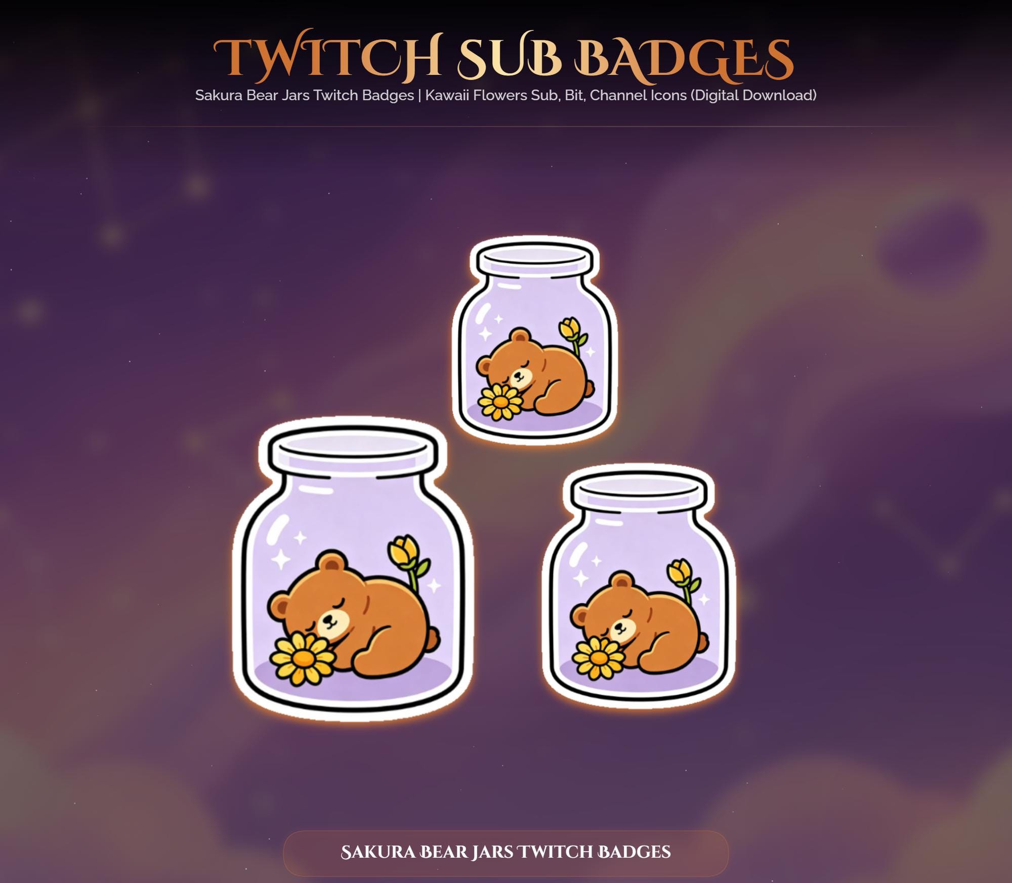 Sakura Bear Jars Twitch Badges — preview photo 3