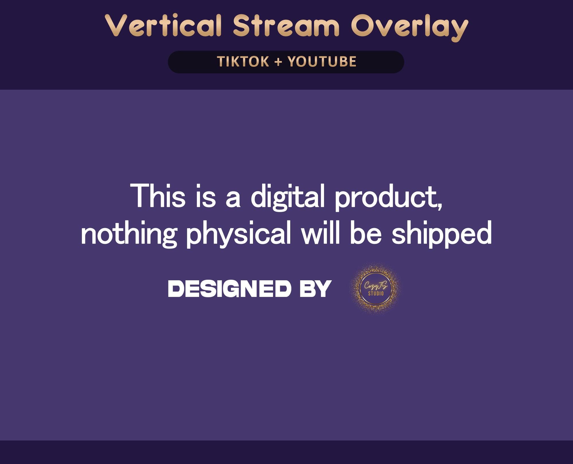 Royal Purple Night Animated TikTok Stream Overlay Package, TikTok Overlays (Digital Download) — preview photo 8
