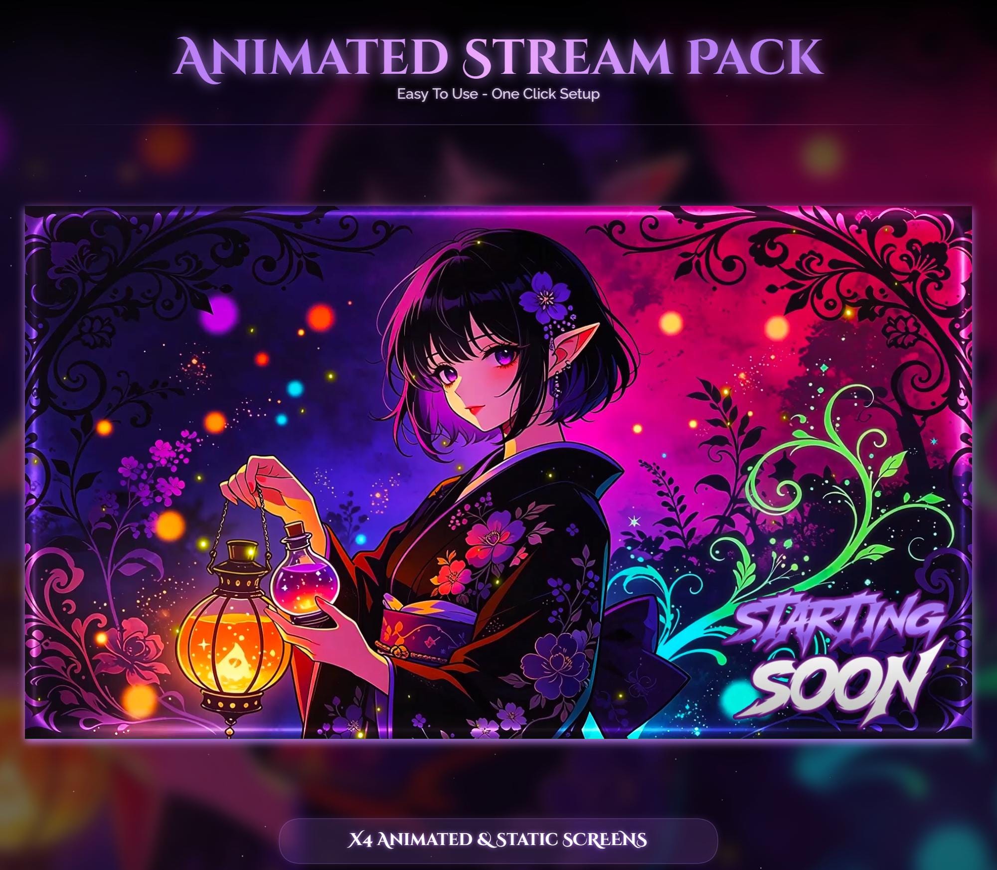 Witcher Sakura Animated Stream Package — preview photo 2