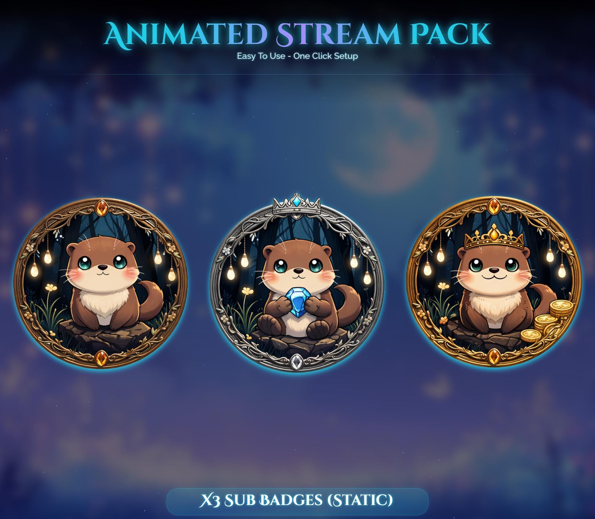 Otter Forest Magic Animated Stream Package — preview photo 10