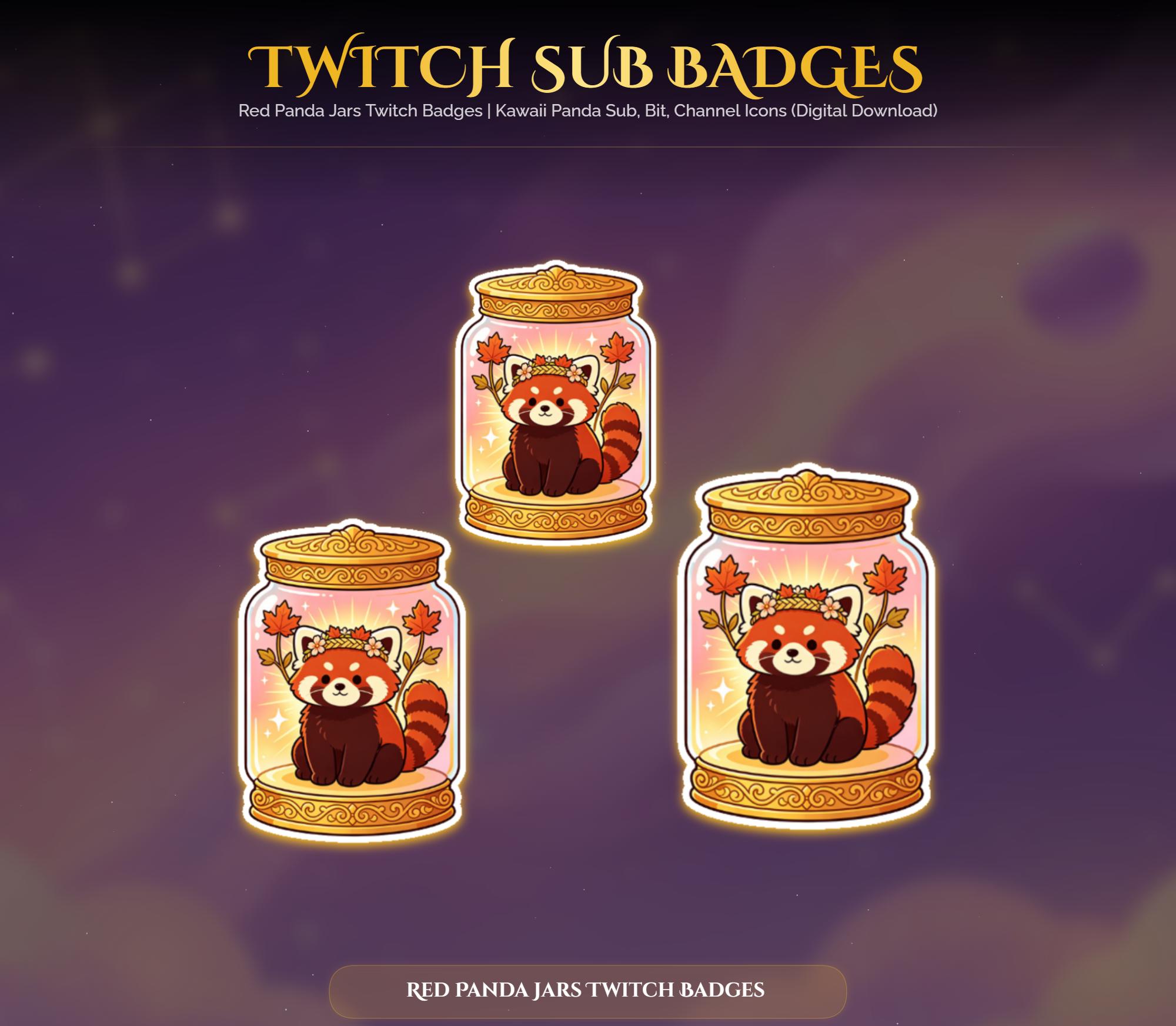 Red Panda Jars Twitch Badges — preview photo 8