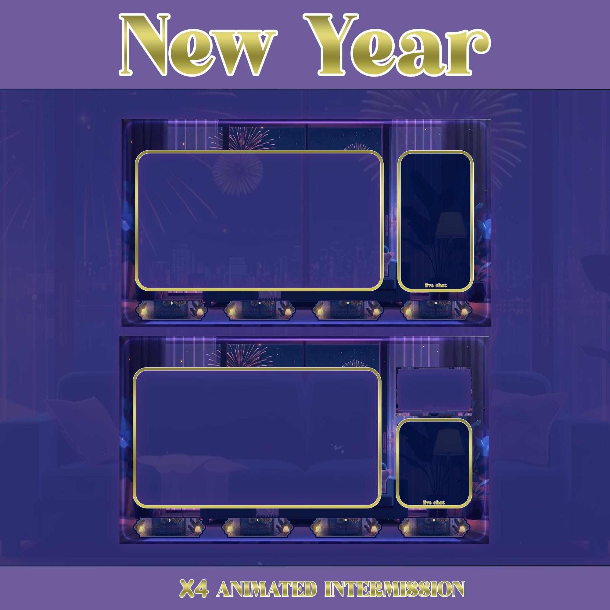 Festival Animated Stream Package : Twitch Overlay, YouTube, Kick, Purple Overlays — preview photo 6