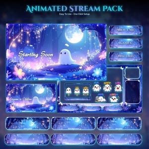 Ghost Forest Magic geanimeerd streampakket | Twitch-overlay | YouTube | kick | Ghost-overlays