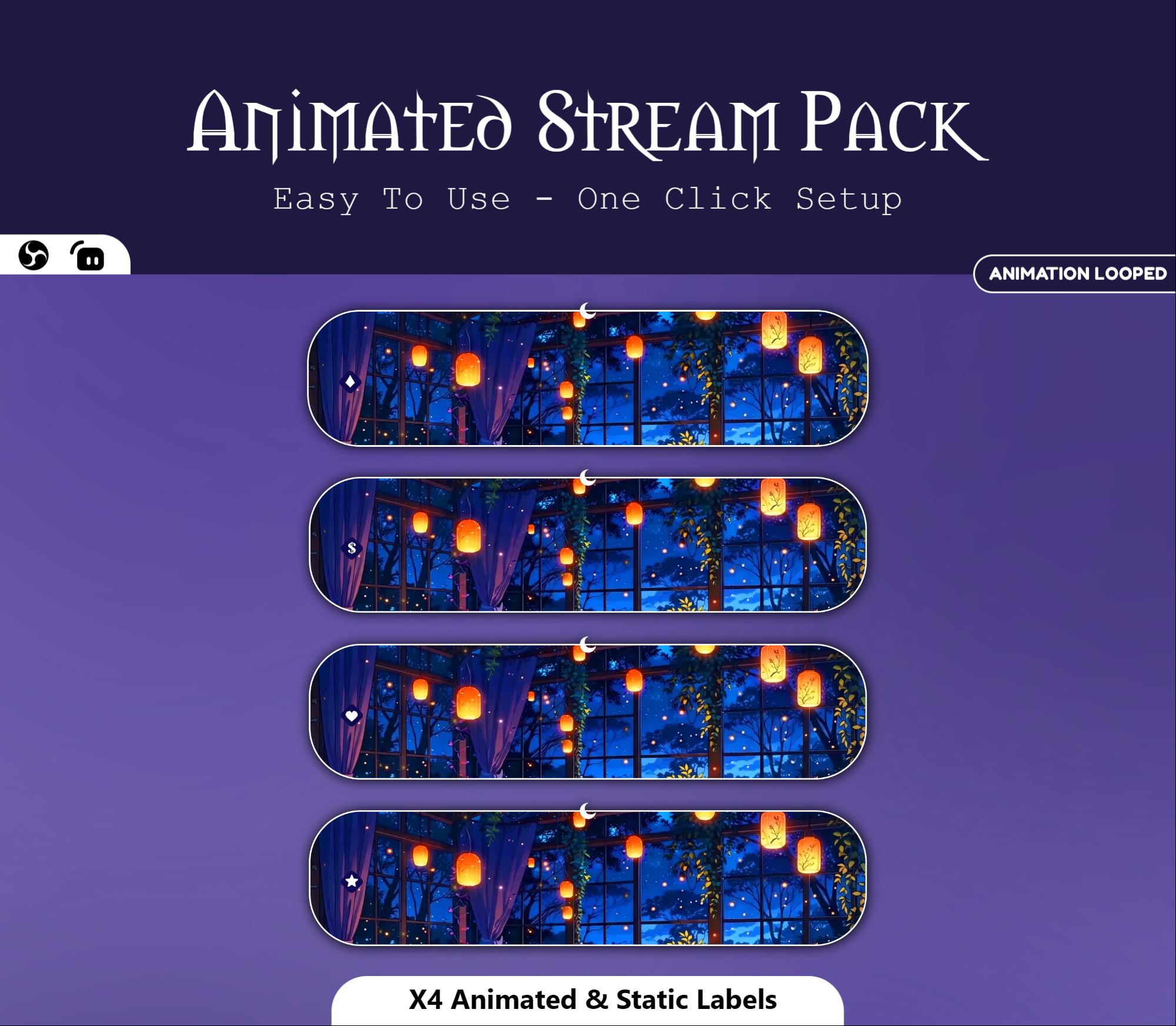 Magical Night Garden Room Animated Overlay — preview photo 6