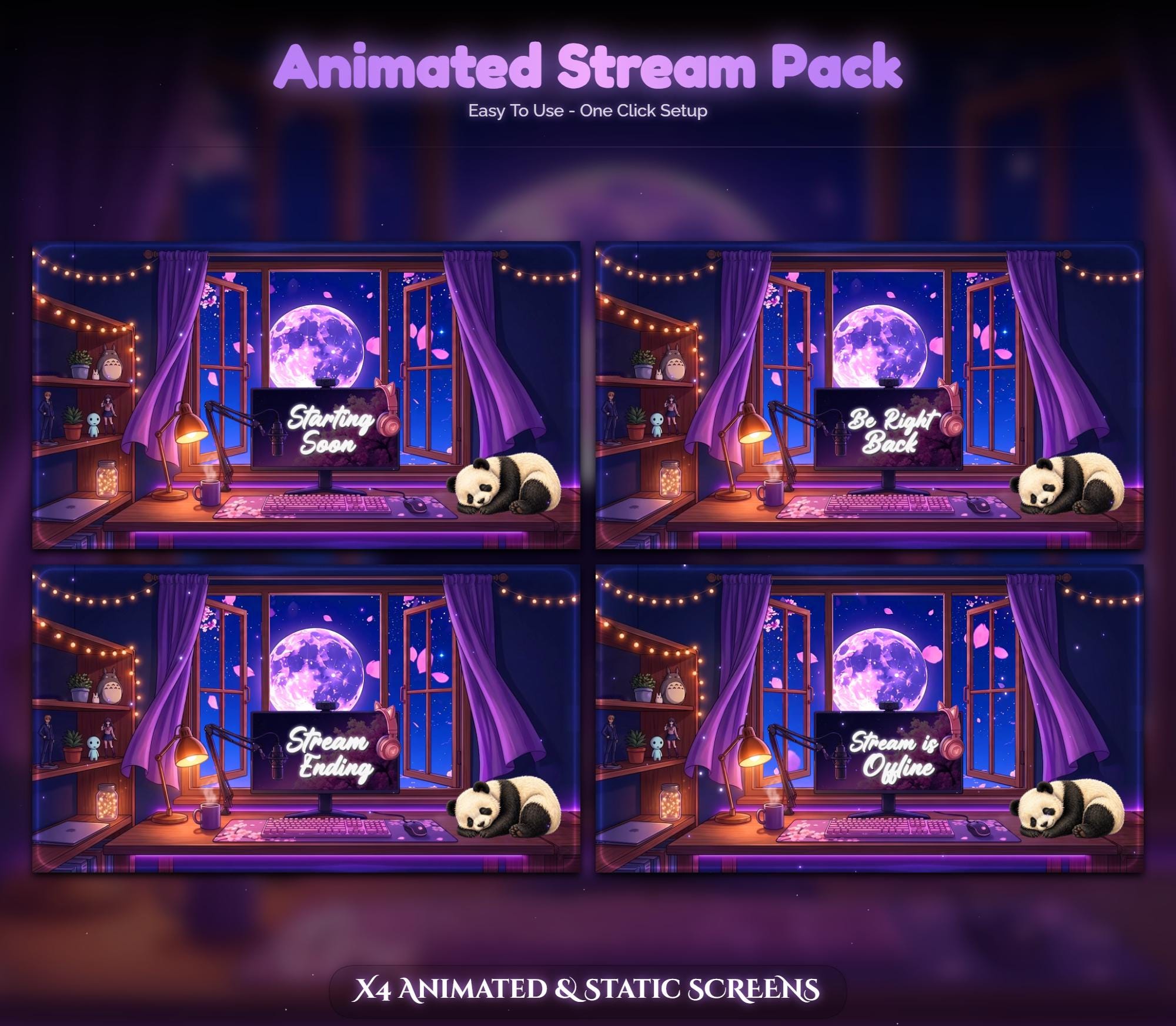Panda Room Setup Animated Stream Pack — preview photo 2