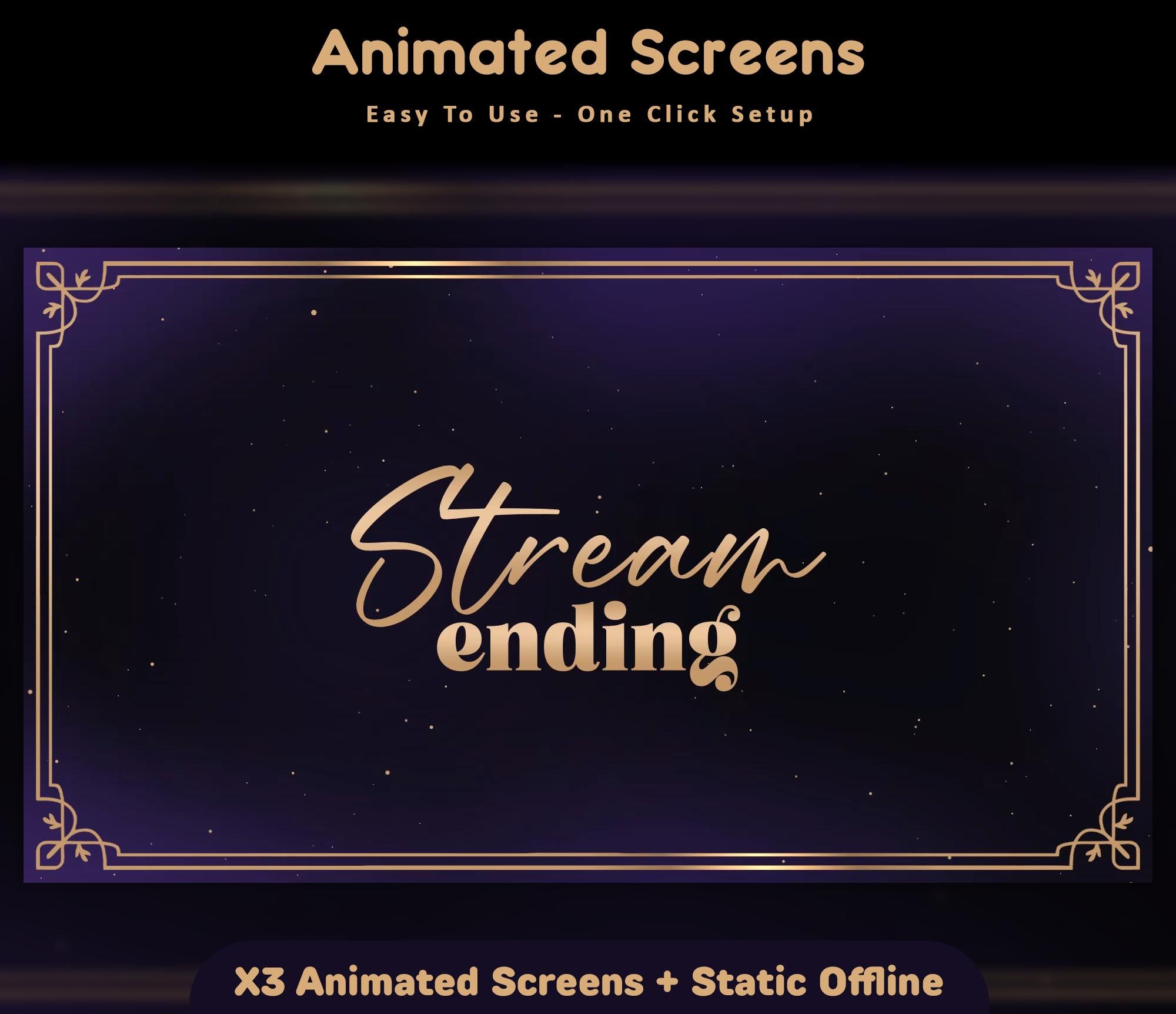Royal Purple Night Animated Screens: For Twitch Overlay, YouTube, Kick — preview photo 4