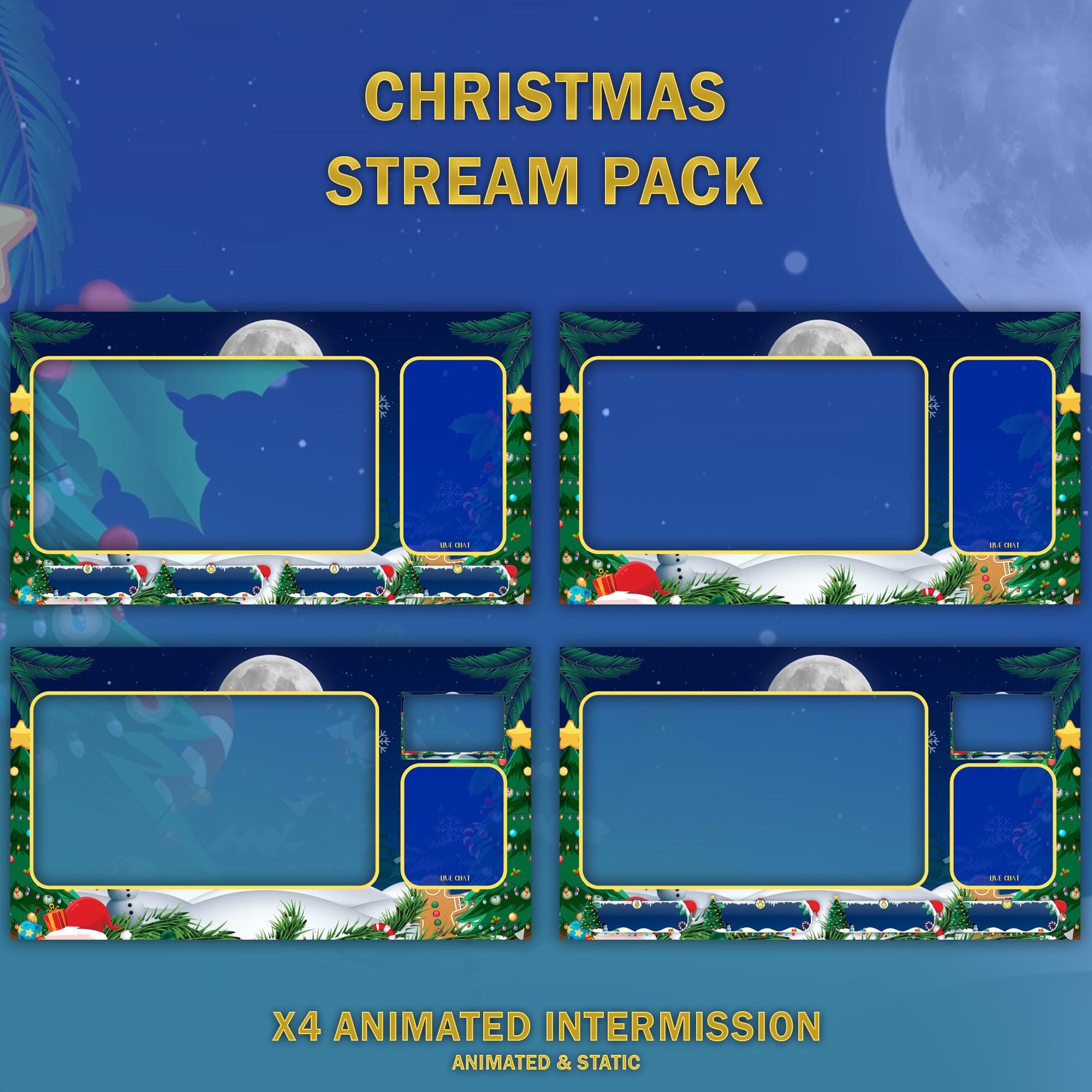 Christmas Animated Stream Package: For Twitch Overlay, YouTube, Kick, Facecam, Alerts, Christmas Overlays — preview photo 4