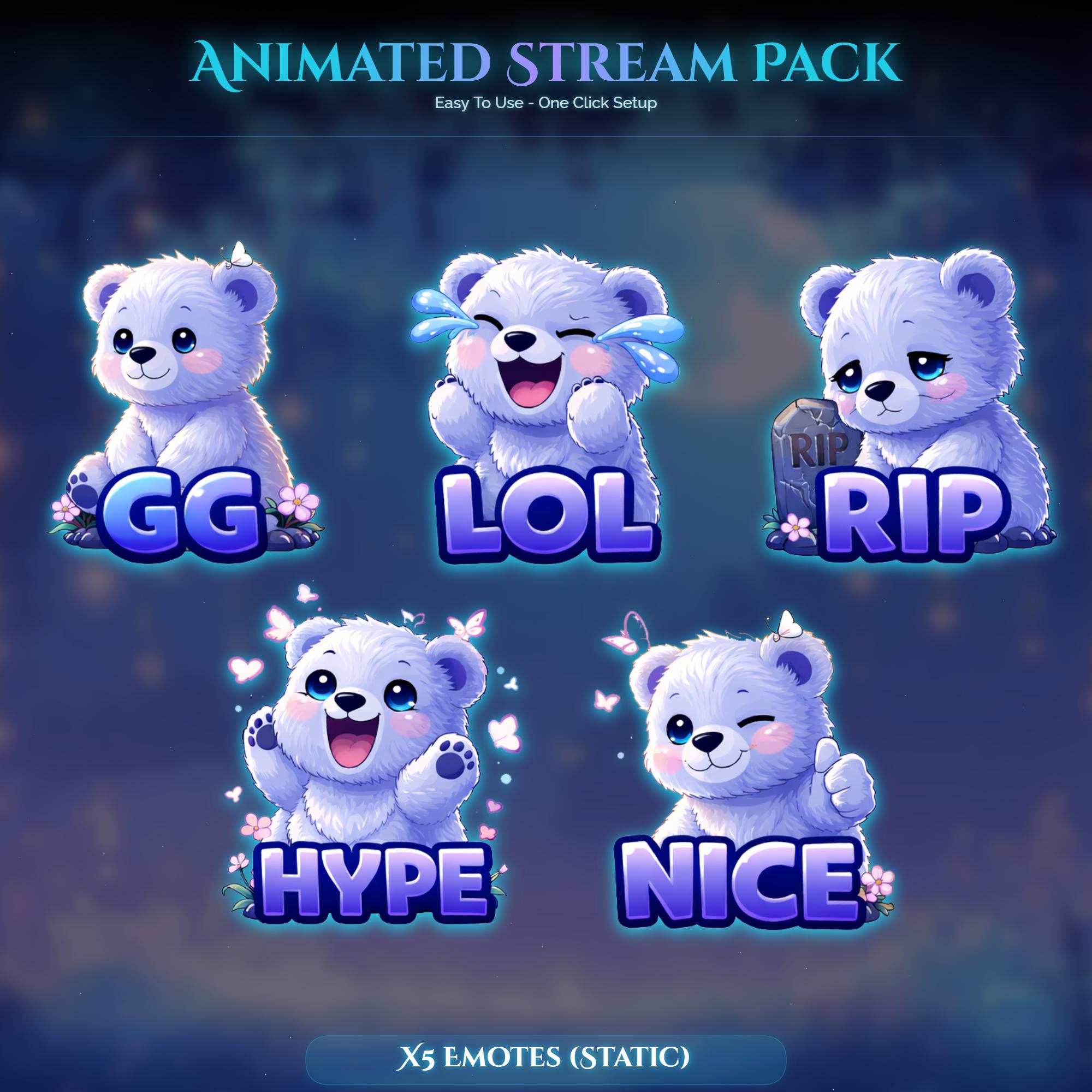 Starry Forest Bear Overlay Animated Stream Package: Twitch Overlay, YouTube, Kick — preview photo 8
