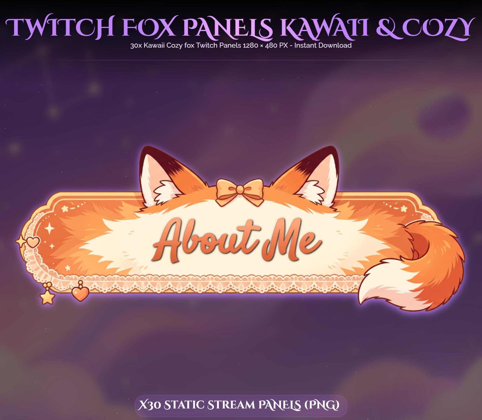 30x Kawaii Fox Twitch Panels — preview photo 2