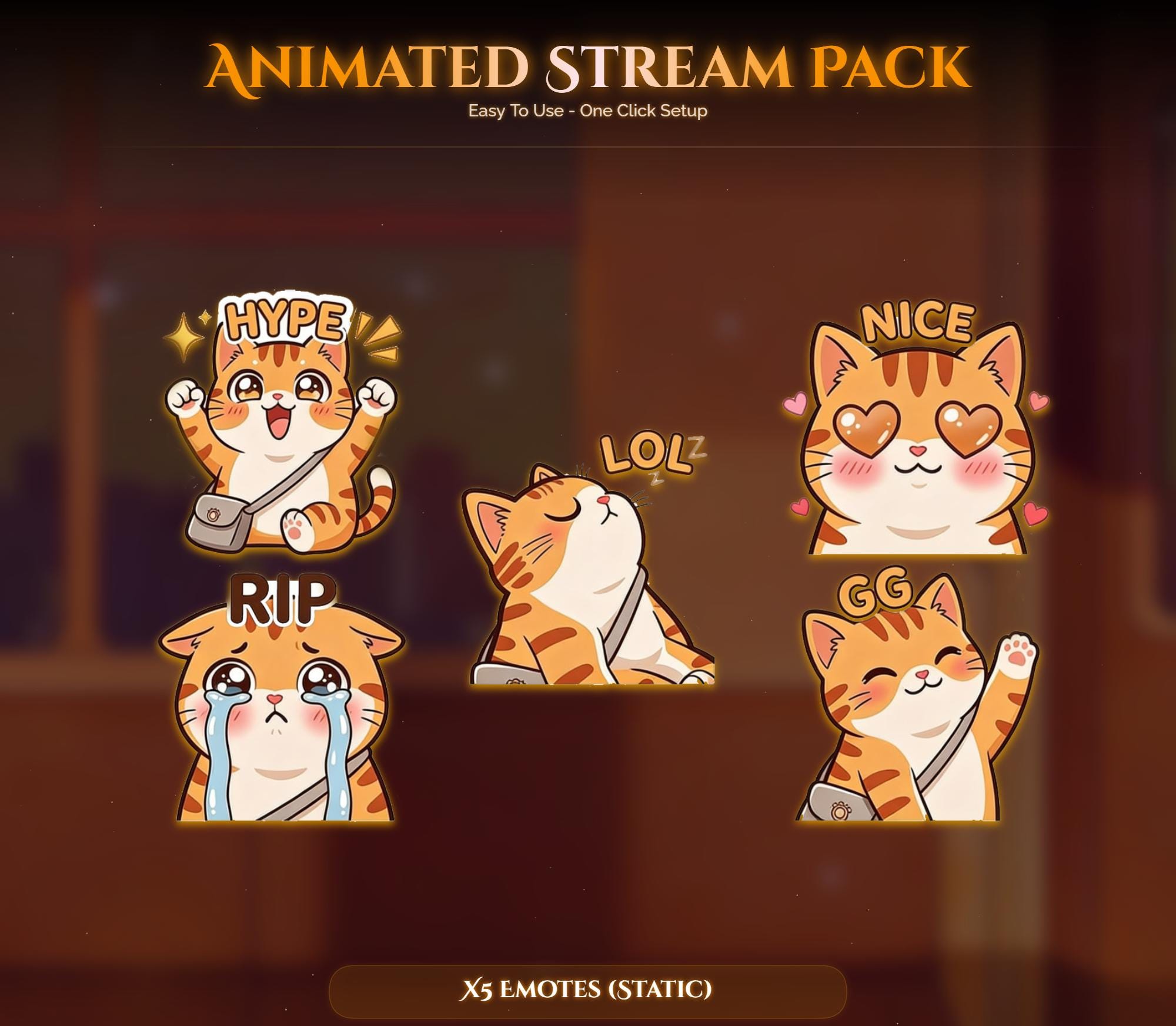 Cat Train Lofi Animated Stream Pack — preview photo 9