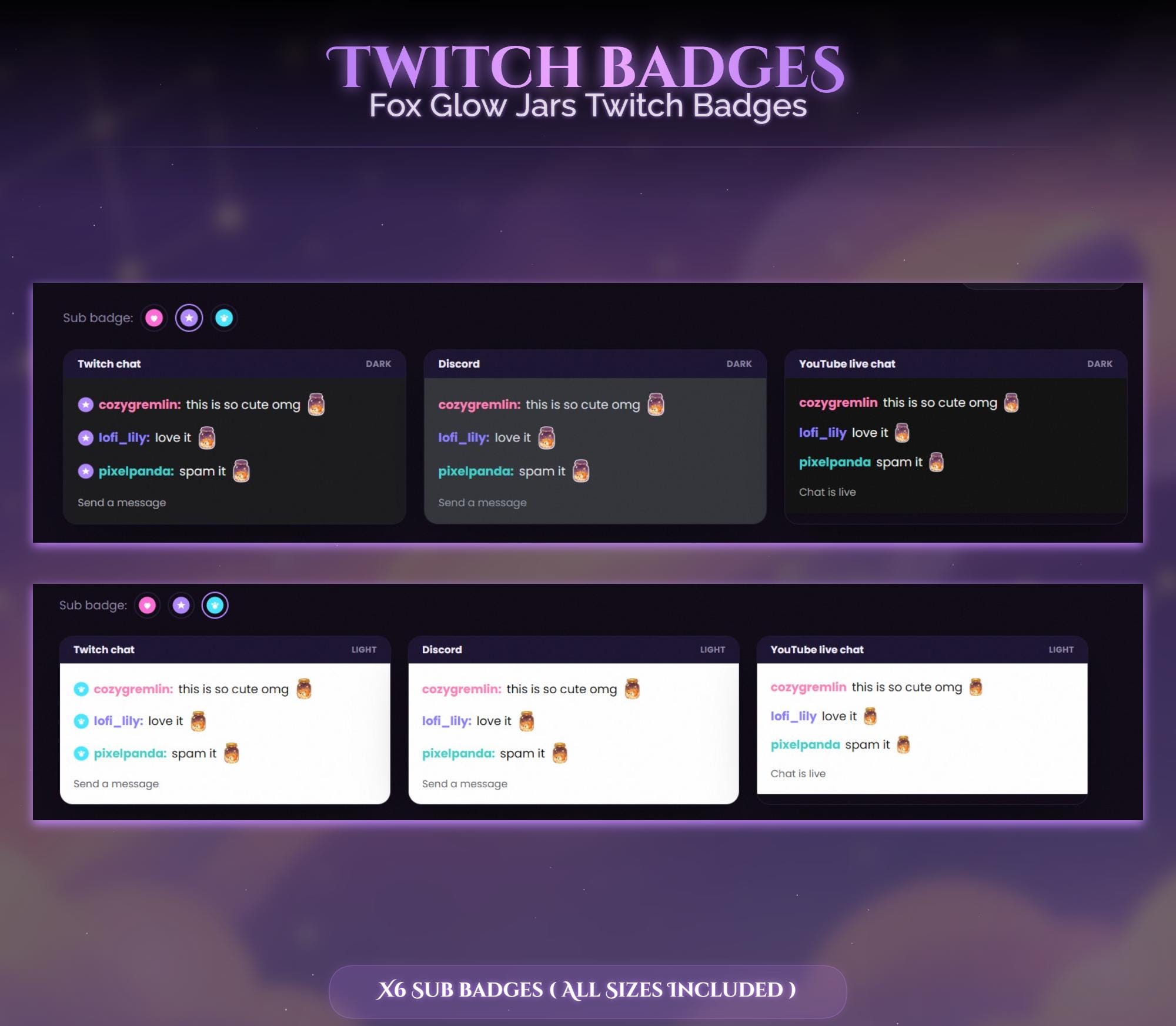 Fox Glow Jars Twitch Badges — preview photo 3