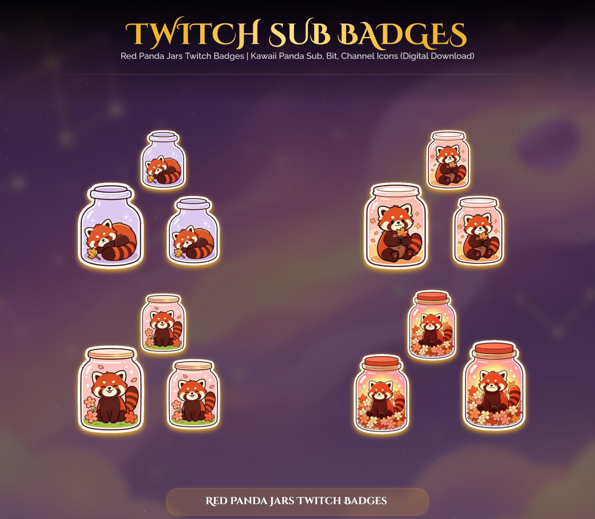 Red Panda Jars Twitch Badges — preview photo 2