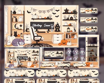 Animated Halloween Twitch Overlay Pack | Spooky Gothic Wolf Stream Package (Digital Download)
