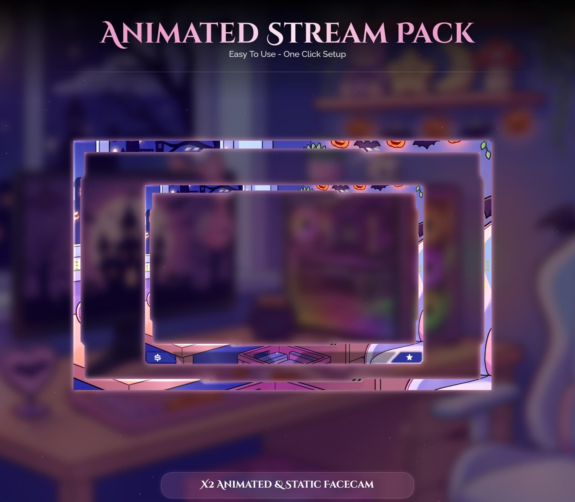 Animated Spooky Halloween Twitch Overlay Pack — preview photo 5