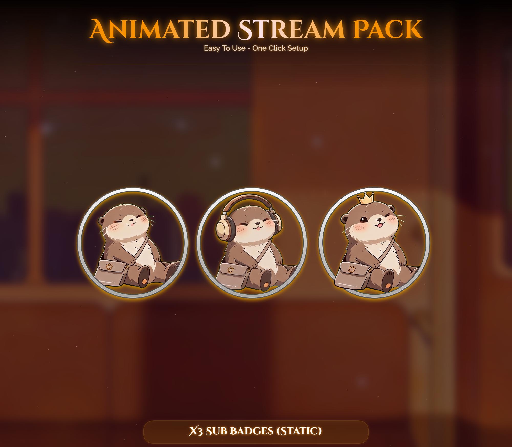 Train Sunset Otter Overlay Animated Stream Package: For Twitch, YouTube, Kick — preview photo 9
