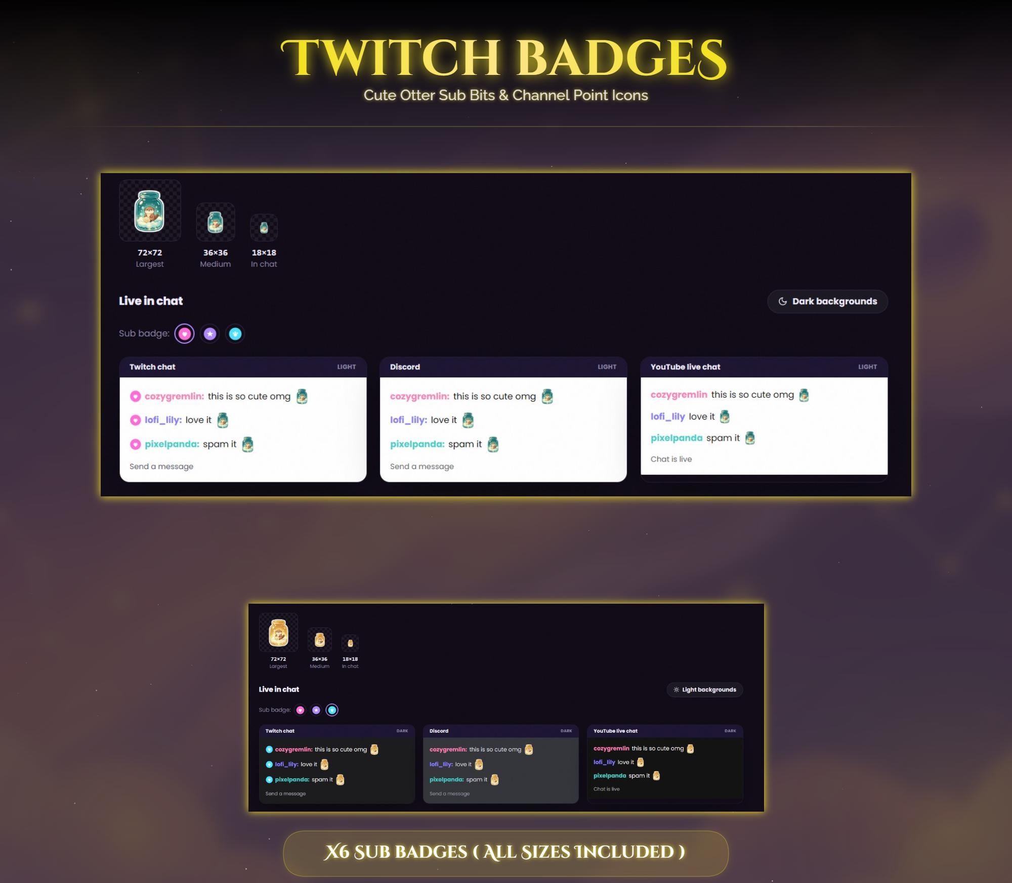 Otter Twitch Sub Badges — preview photo 4