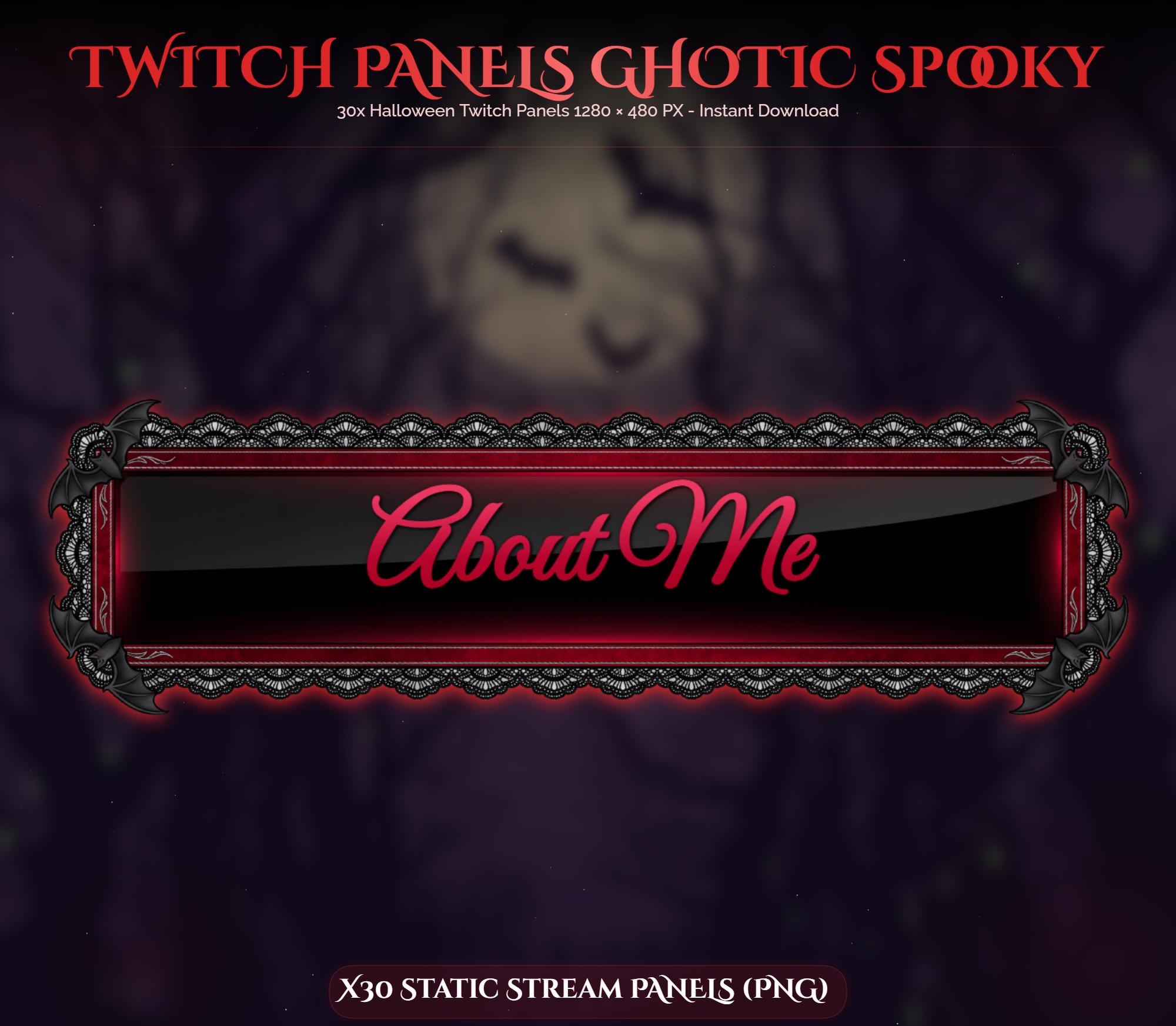 30x Spooky Gothic Red Twitch Panels — preview photo 2