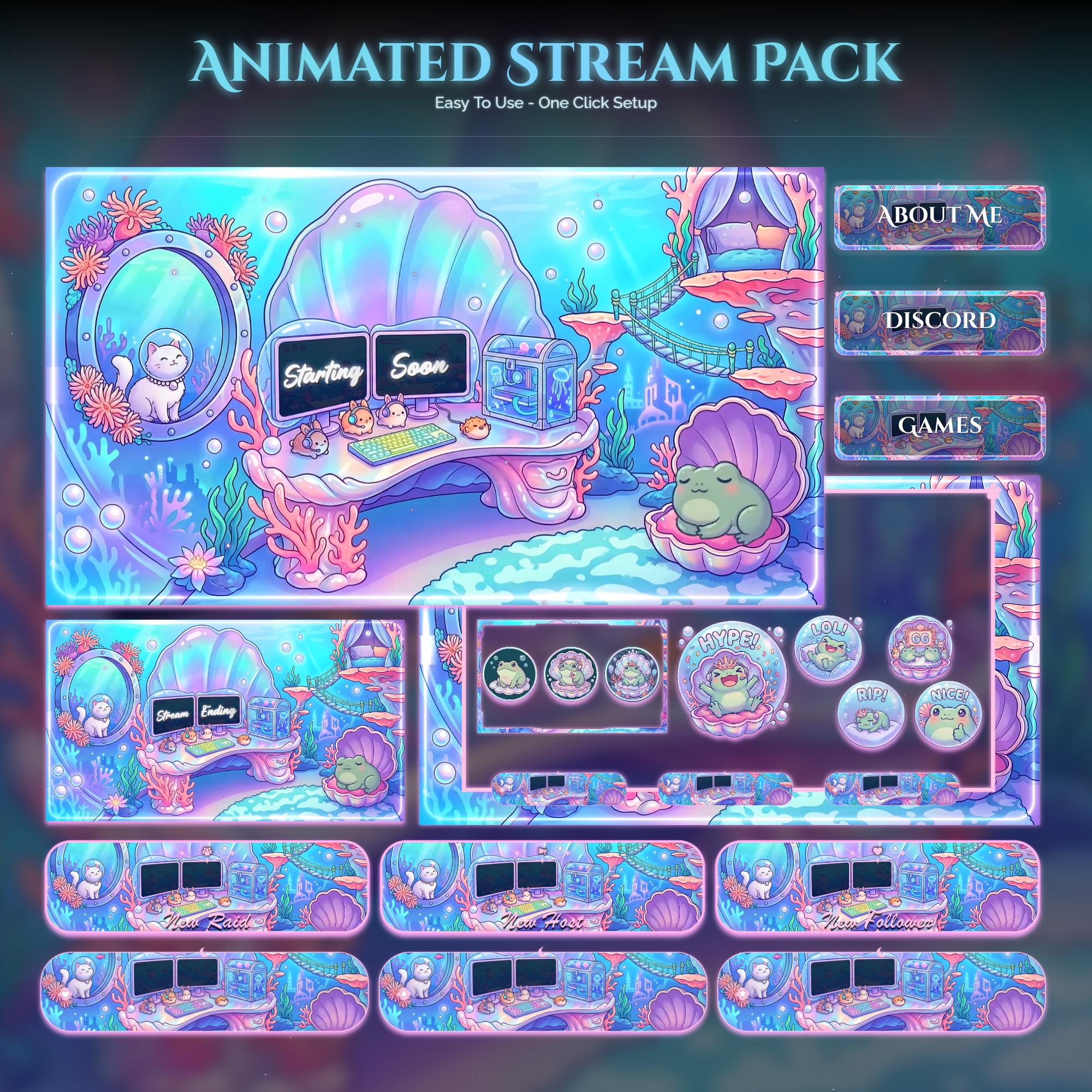 Frog Under Sea Room Animated Stream Package