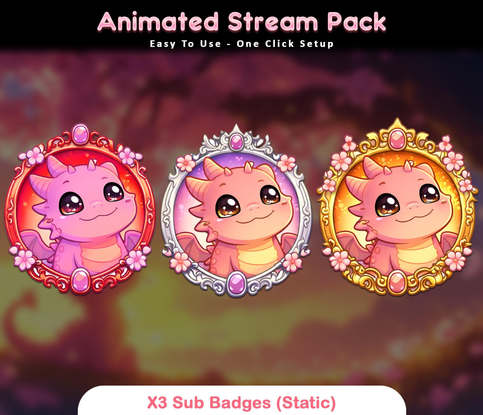 Dragon Sakura Animated Stream Package — preview photo 9