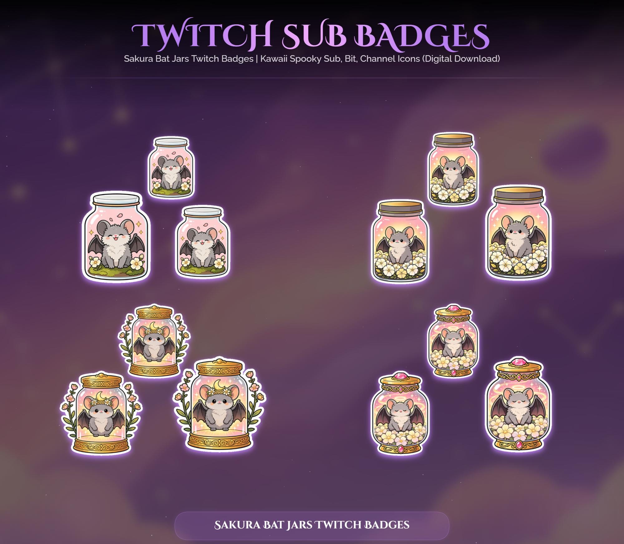 Sakura Bat Jars Twitch Badges — preview photo 6