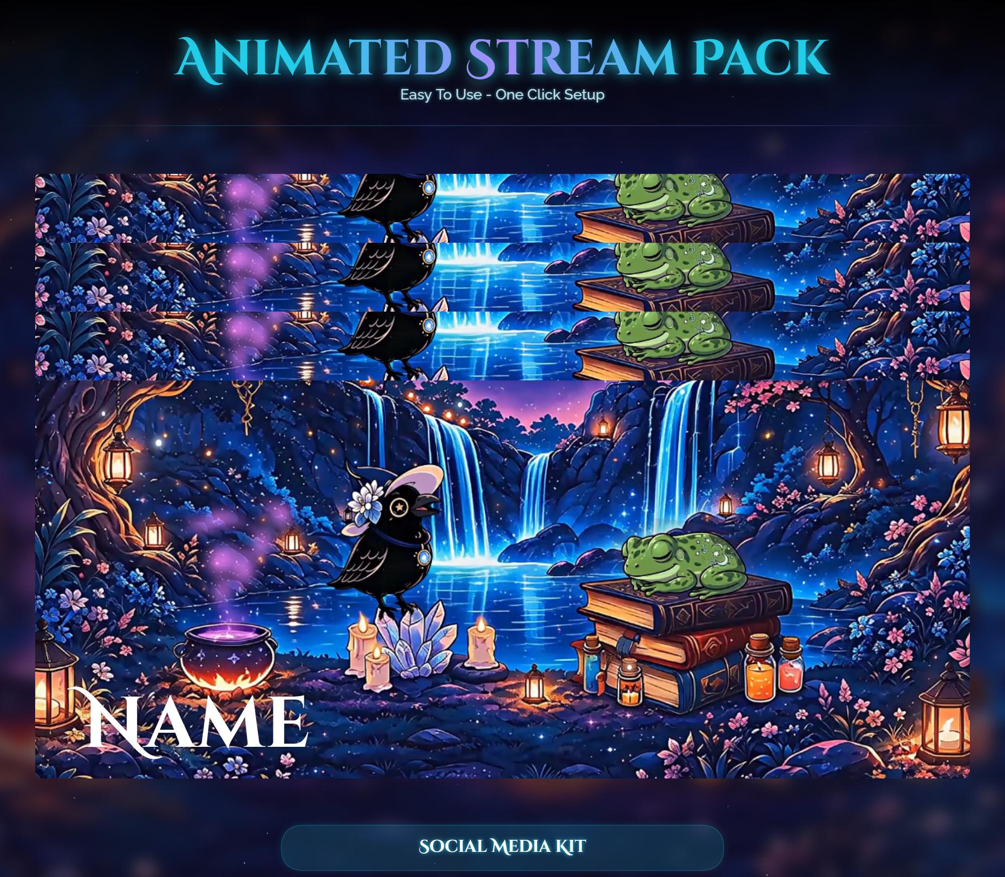 Spooky Frog Raven Animated Stream Package: Twitch Overlay, YouTube, Kick — preview photo 10