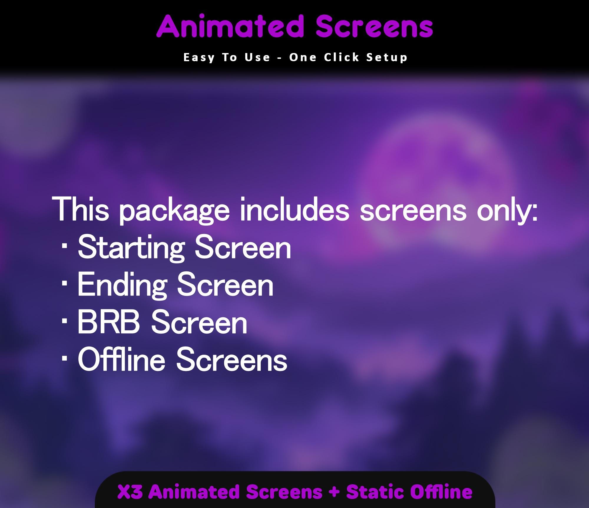 Purple Moon Sakura Twitch Screens — preview photo 6