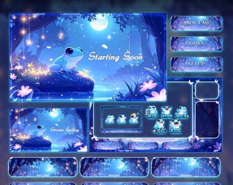 Frog Forest Magic Animated Stream Package | Twitch Overlay | YouTube | kick | Frog overlays