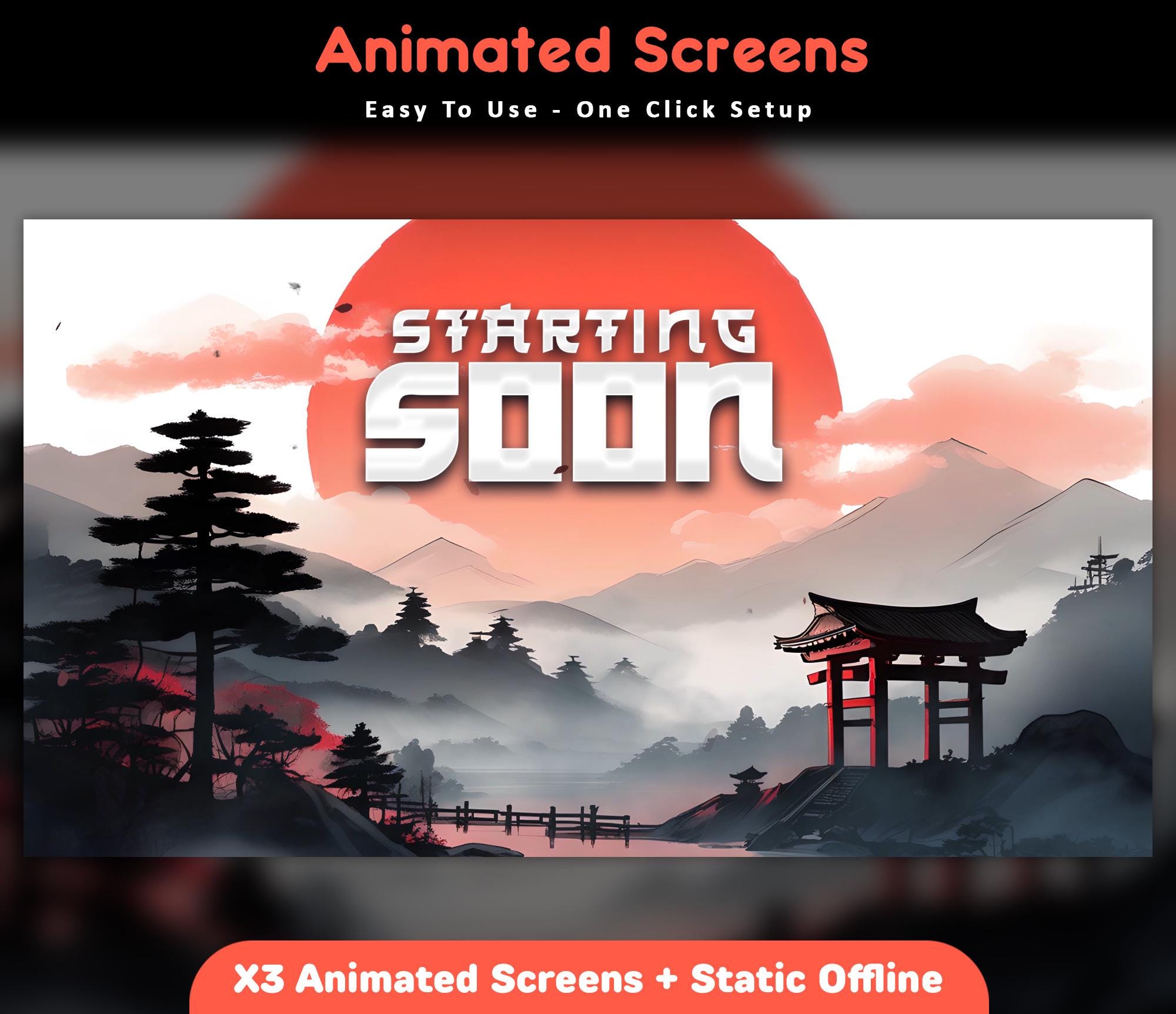 Moonlit Samurai Animated Twitch Screens — preview photo 2
