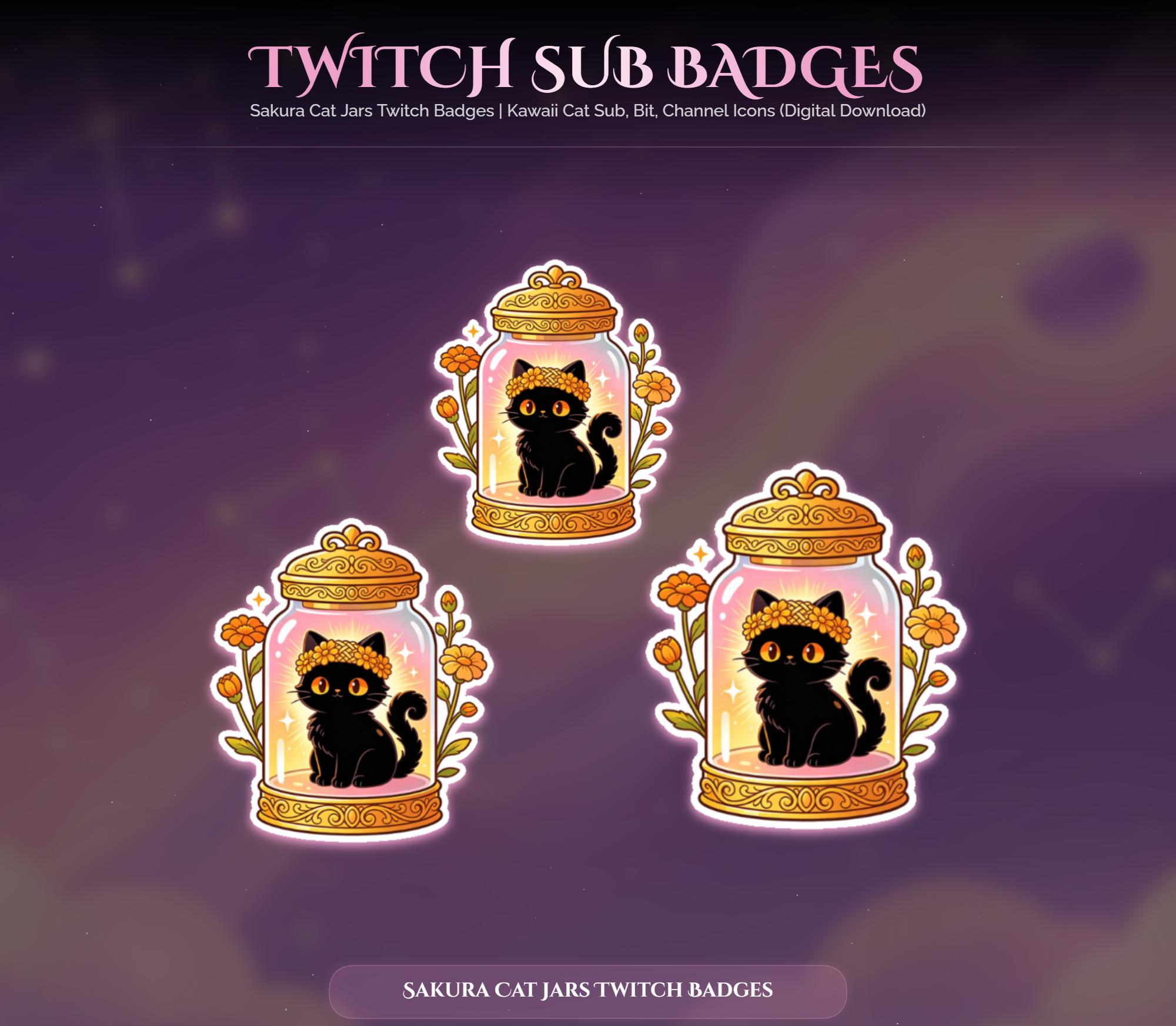 Sakura Cat Jars Twitch Badges — preview photo 8