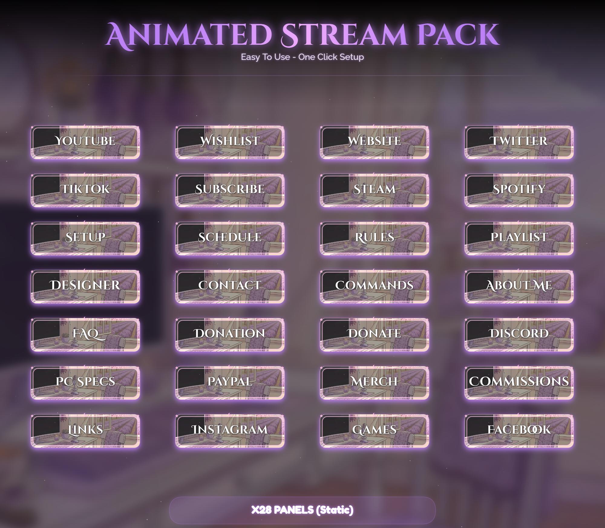 Lavender Spring Red Panda Animated Stream Package — preview photo 4