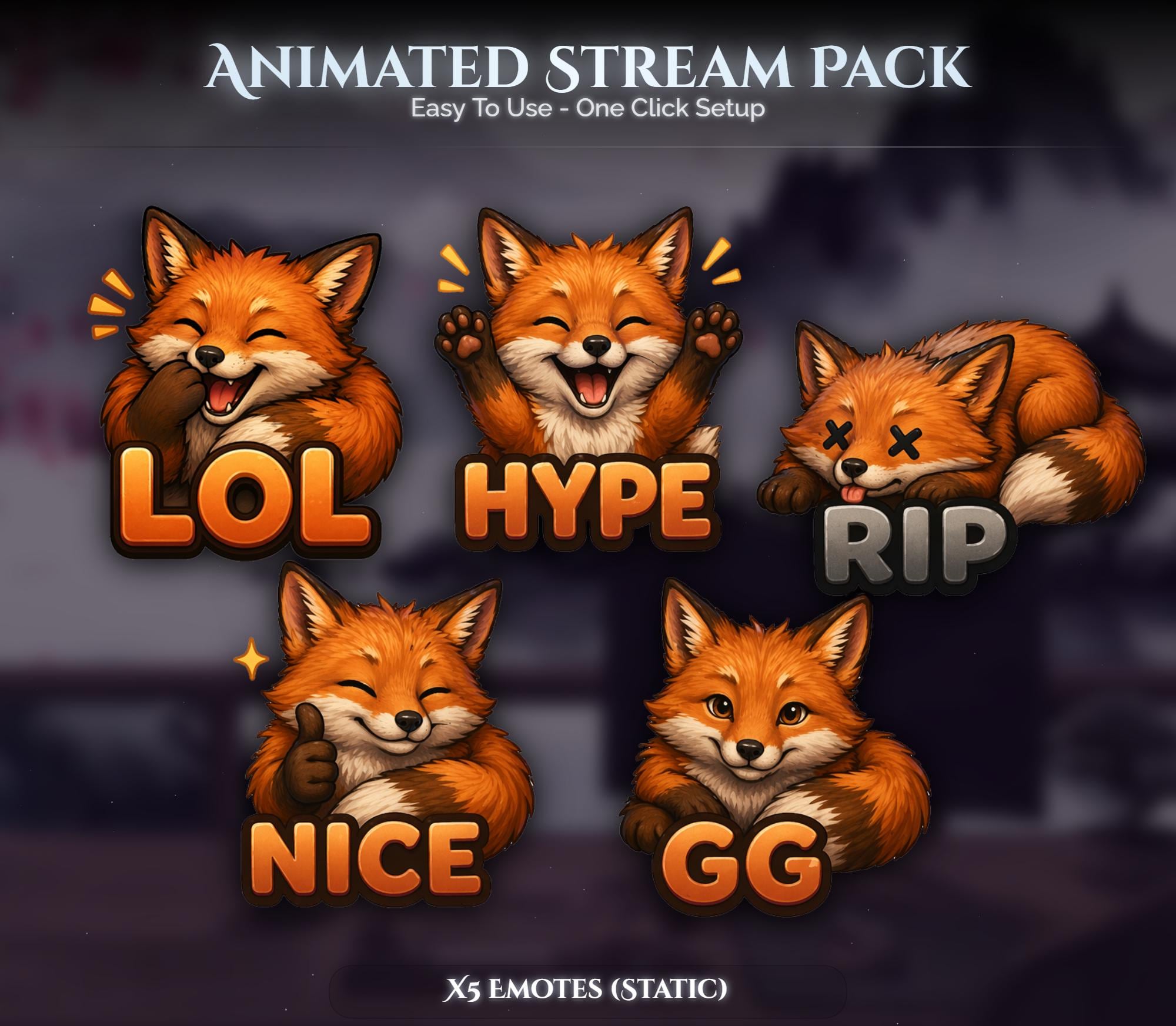 Fox Overlay Animated Stream Package: Twitch, YouTube, Kick — preview photo 6