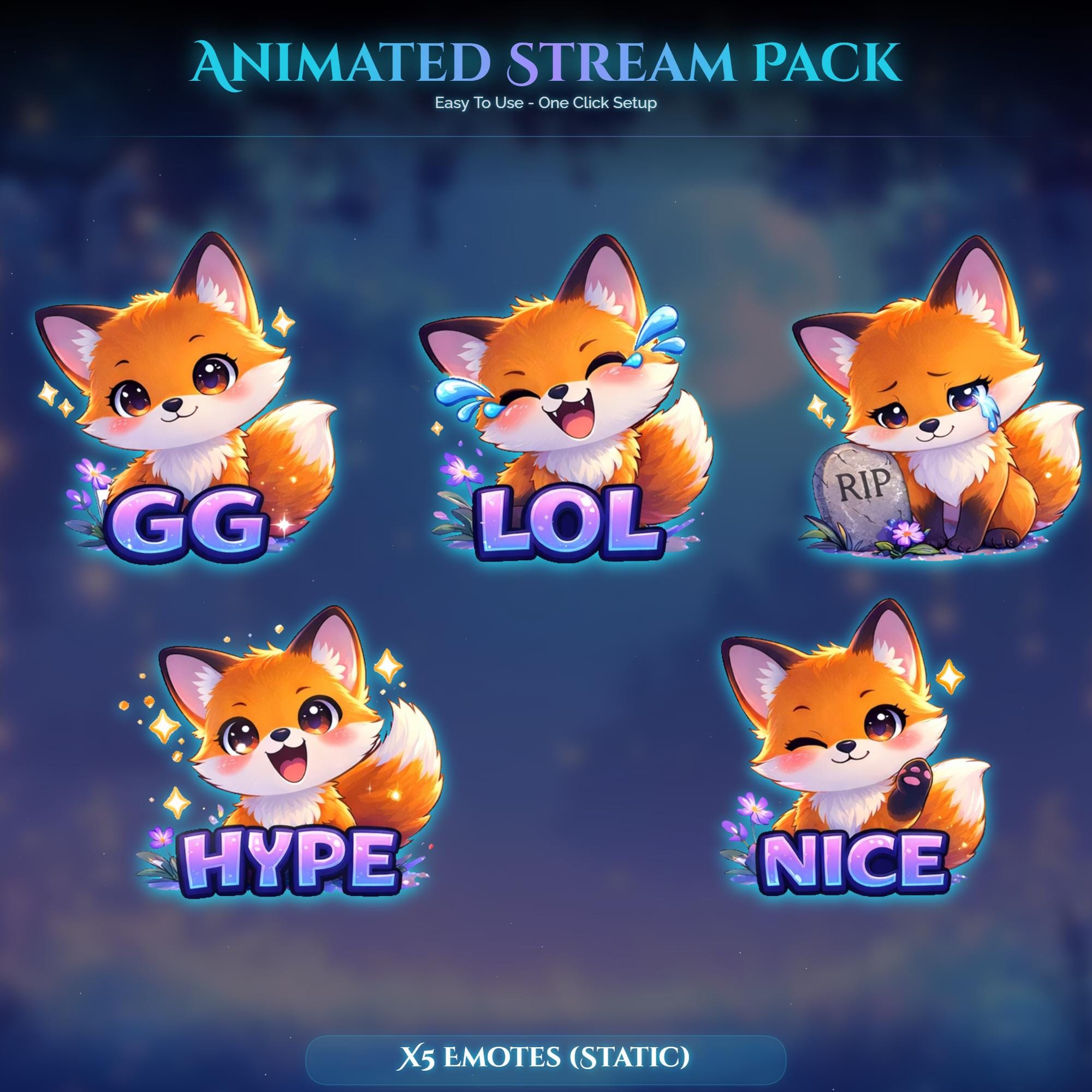 Fox Forest Magic Animated Stream Package — preview photo 7