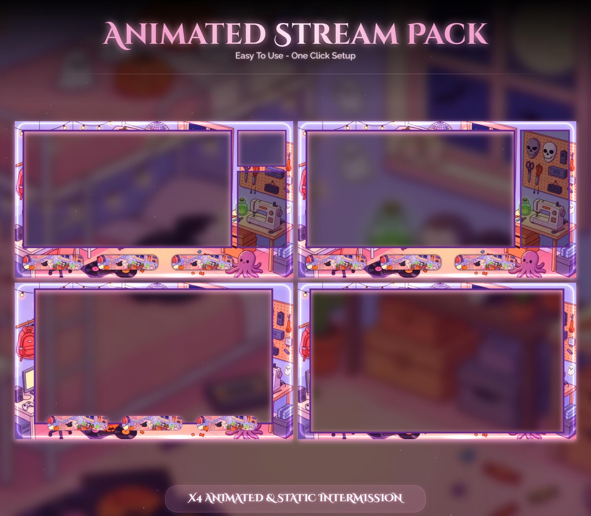 Halloween Cat Animated Overlay Pack — preview photo 3