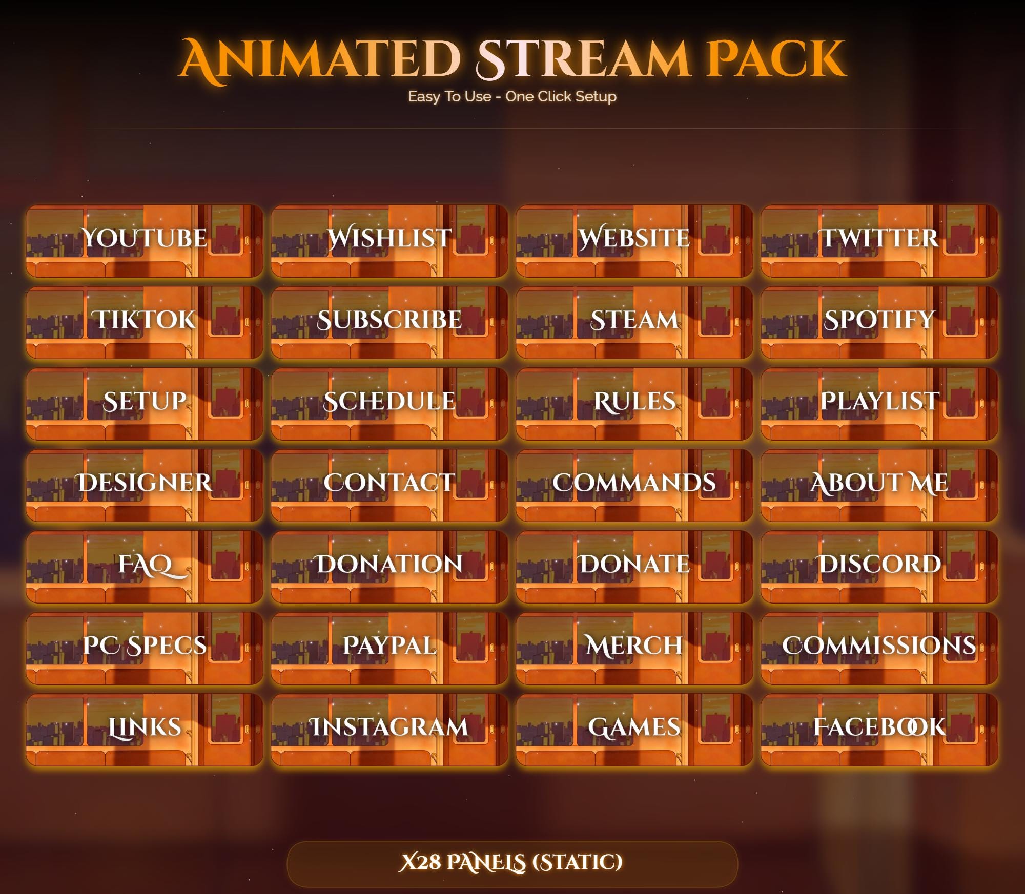Train Sunset Otter Overlay Animated Stream Package: For Twitch, YouTube, Kick — preview photo 4