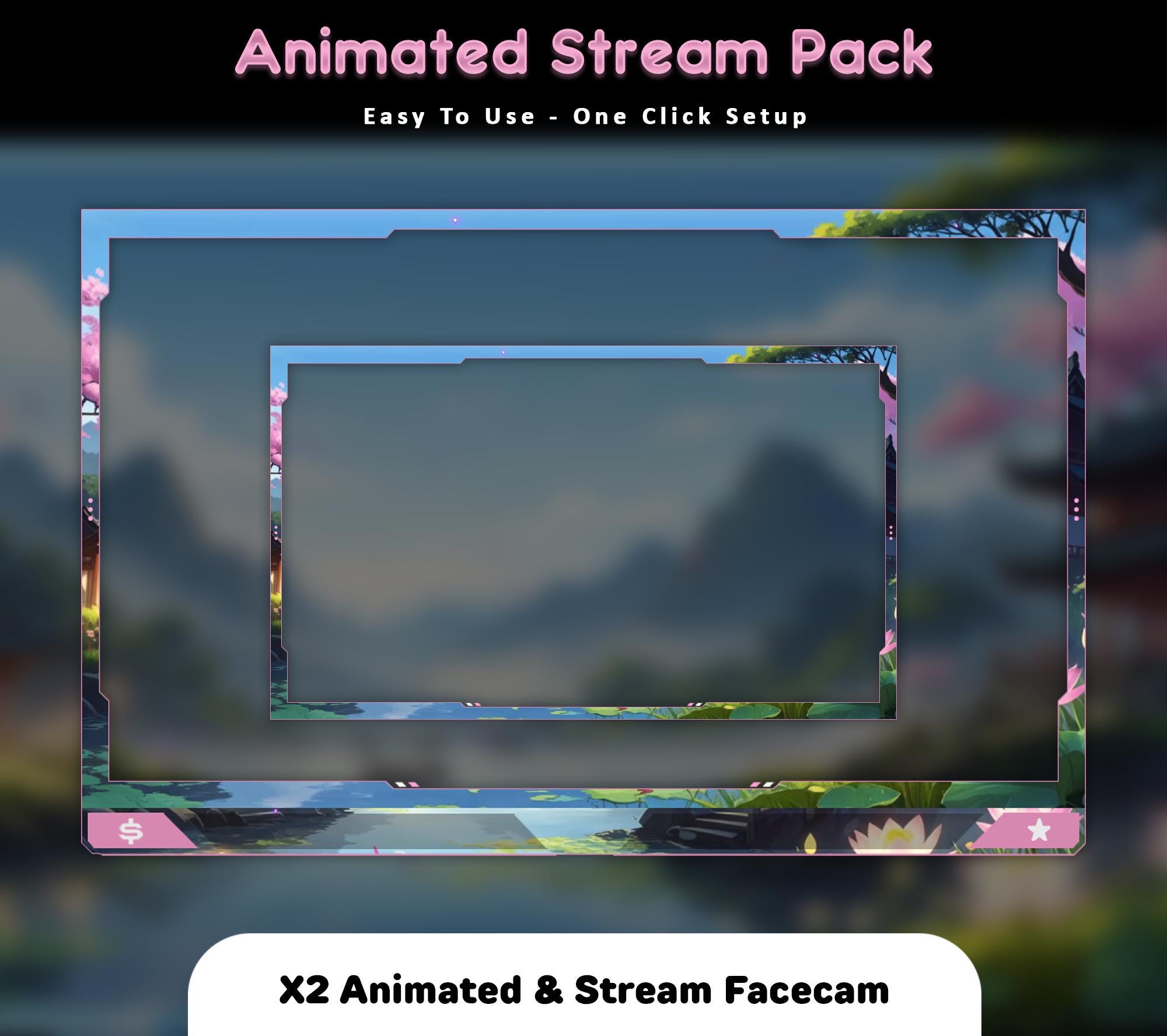 Mid-day Cats Sakura Animated Stream Package: Twitch Overlay, YouTube, Kick — preview photo 6