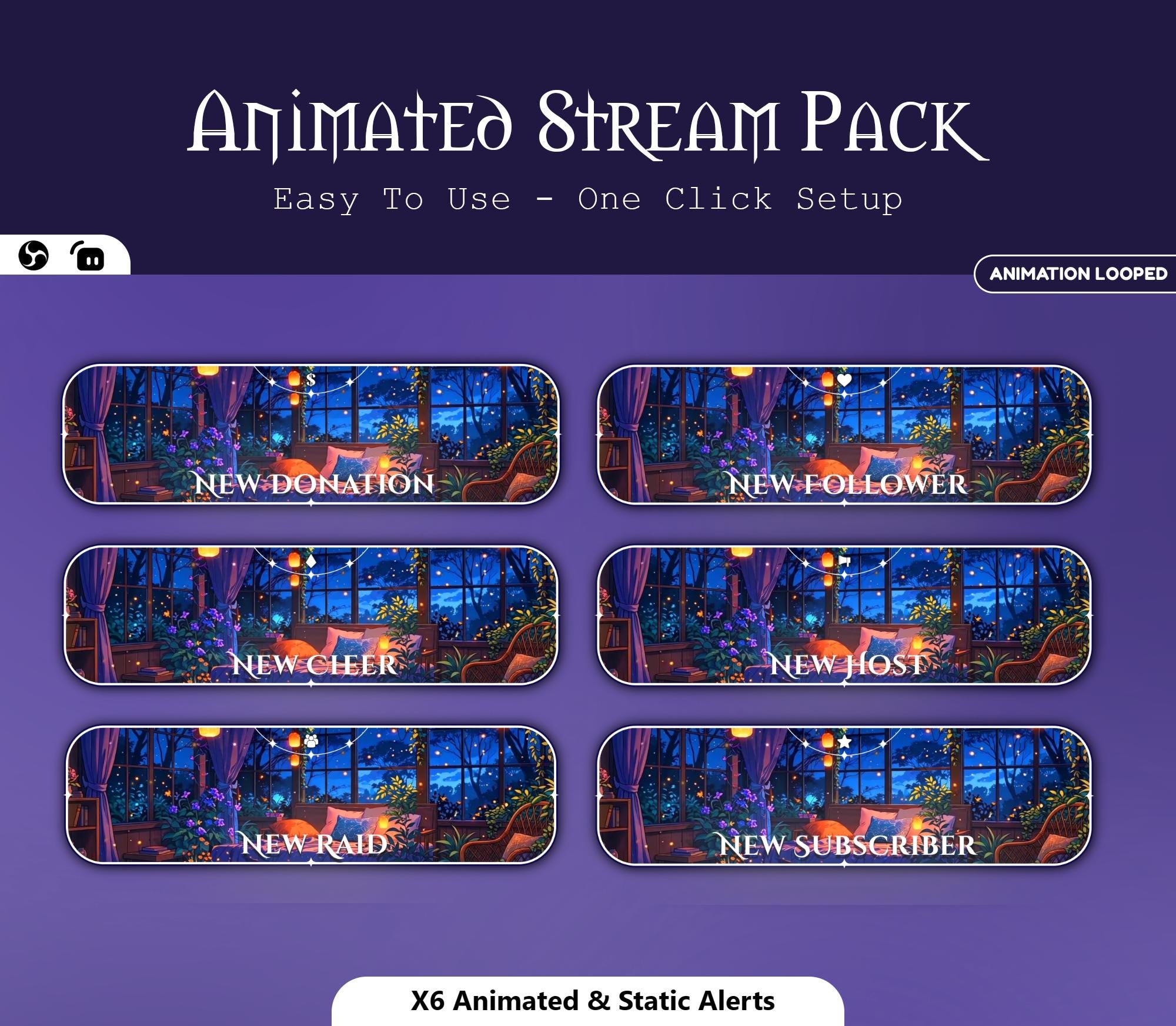 Magical Night Garden Room Animated Overlay — preview photo 7